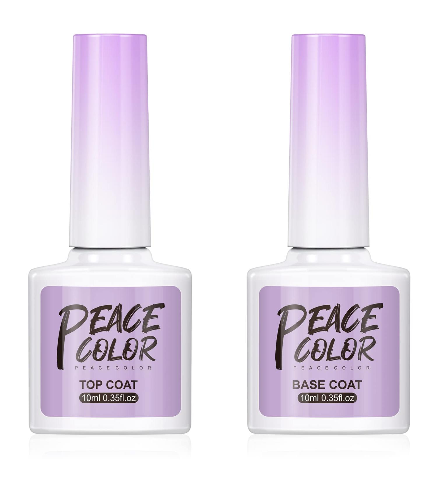 PEACECOLOR Gel Polish Base and Top Coat 10ml x 2 Base Coat No Wipe Gel Top Coat Shine Finish and Long Lasting Soak Off UV Nail Lamp Gel A2 - Buy Online on GoSupps.com