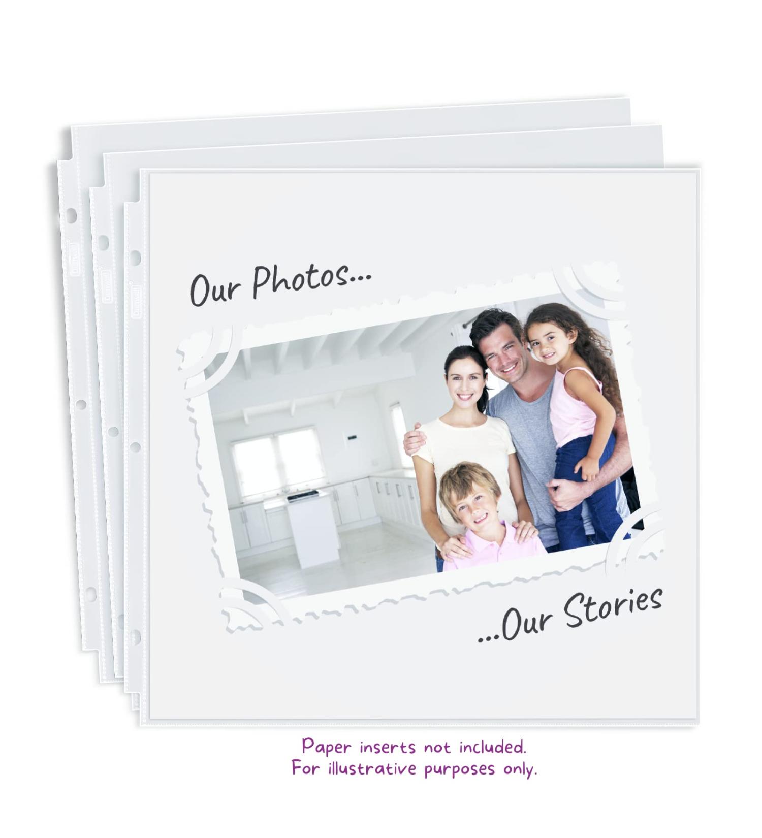 Dunwell Scrapbook Refill Pages 12x12 - (50 Pack) Super Heavyweight Fits 3 Ring Scrapbooking Binders 12 x 12 Standard 12x12 Photo Album Refill Pages Sheet Protectors Paper Inserts Not Included 50 Pack 12x12 - Buy Online on GoSupps.com