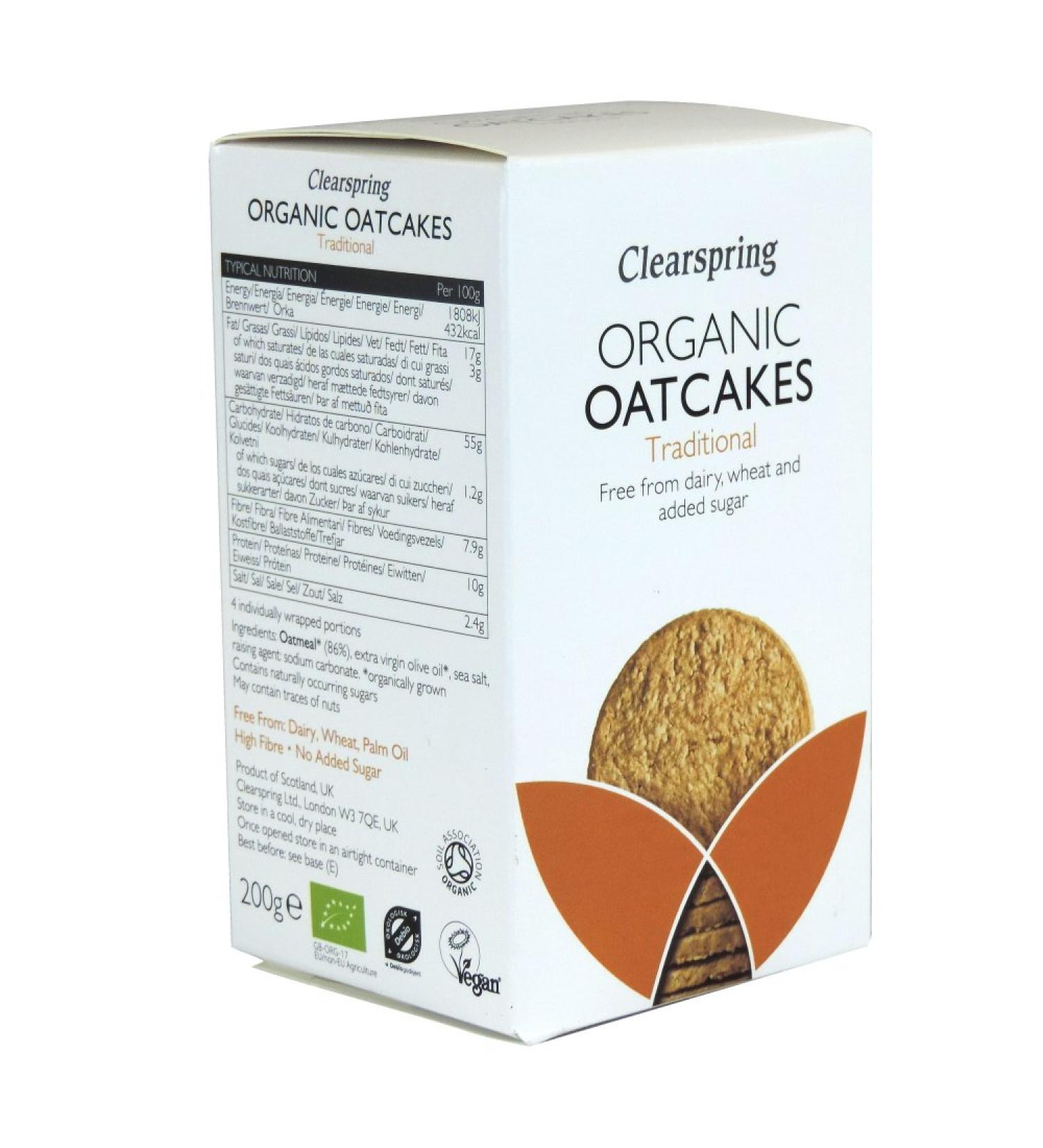 Clearspring - Organic Oatcakes - Traditional - 200g (Case of 15)