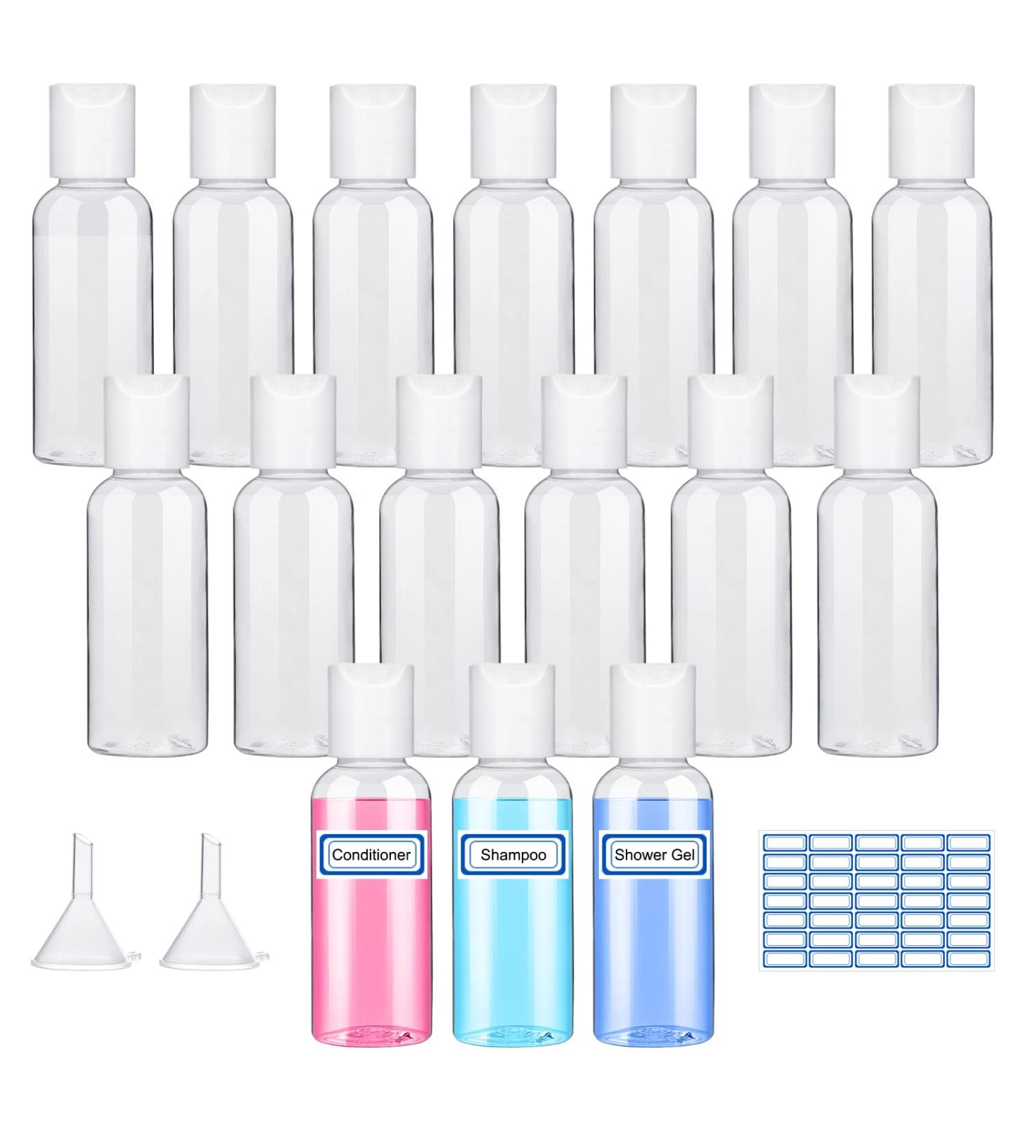50ml Travel Bottles for Toiletries 16Pcs Small Plastic Bottles Travel Bottle Set Travel Toiletry Bottles with Lids for Travel or Cosmetic Lotion Body Wash Shampoo - Buy Online on GoSupps.com