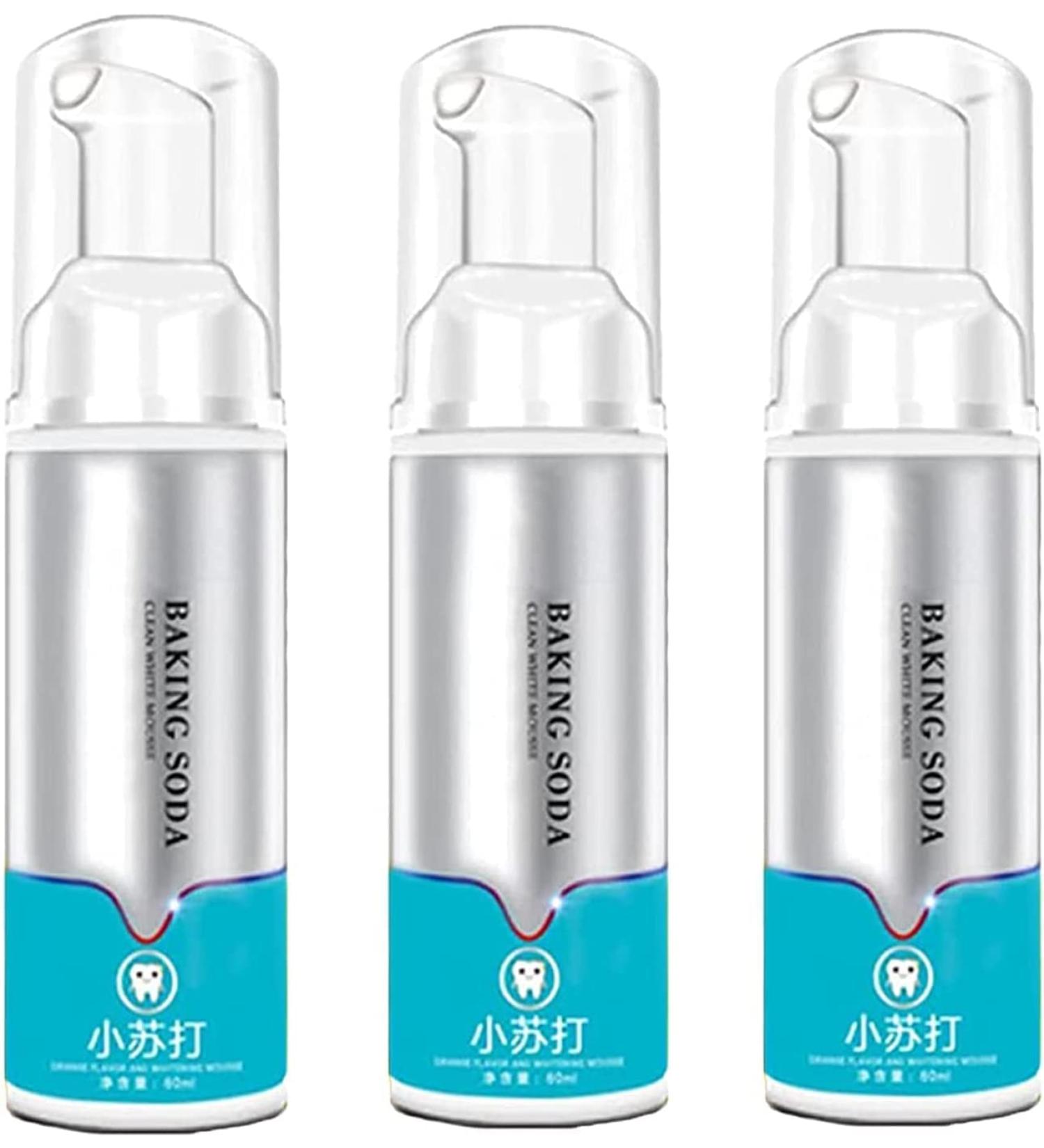Fluoride-Free Whitening Toothpaste Foam - 3PCS Mousse Cleansing & Stain Removal with Baking Soda | 60ml - Buy Online on GoSupps.com