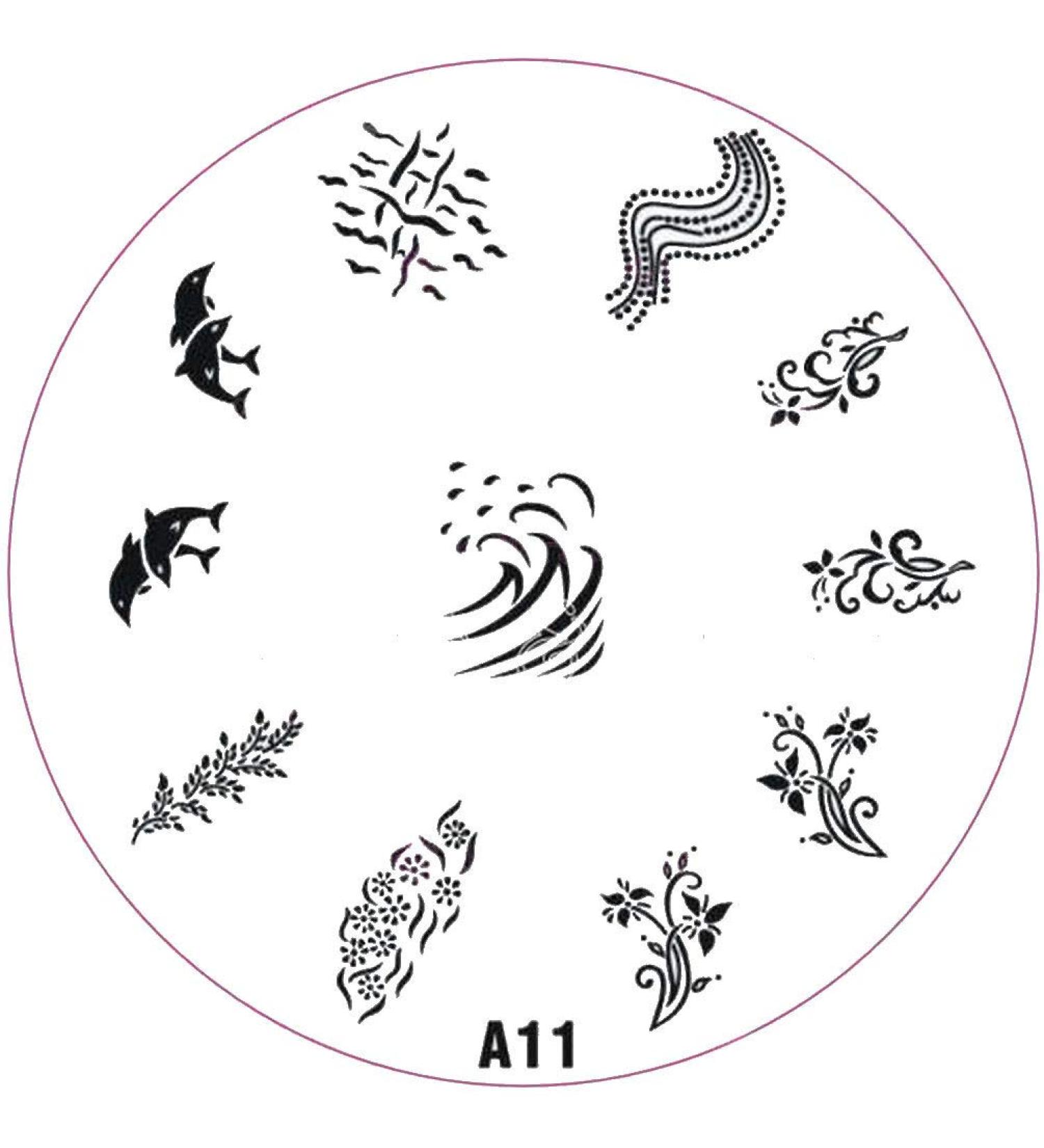 ++SPECIAL ITEM++ Stamping stencil A-Series: A11 dolphins waves sea ornaments summer