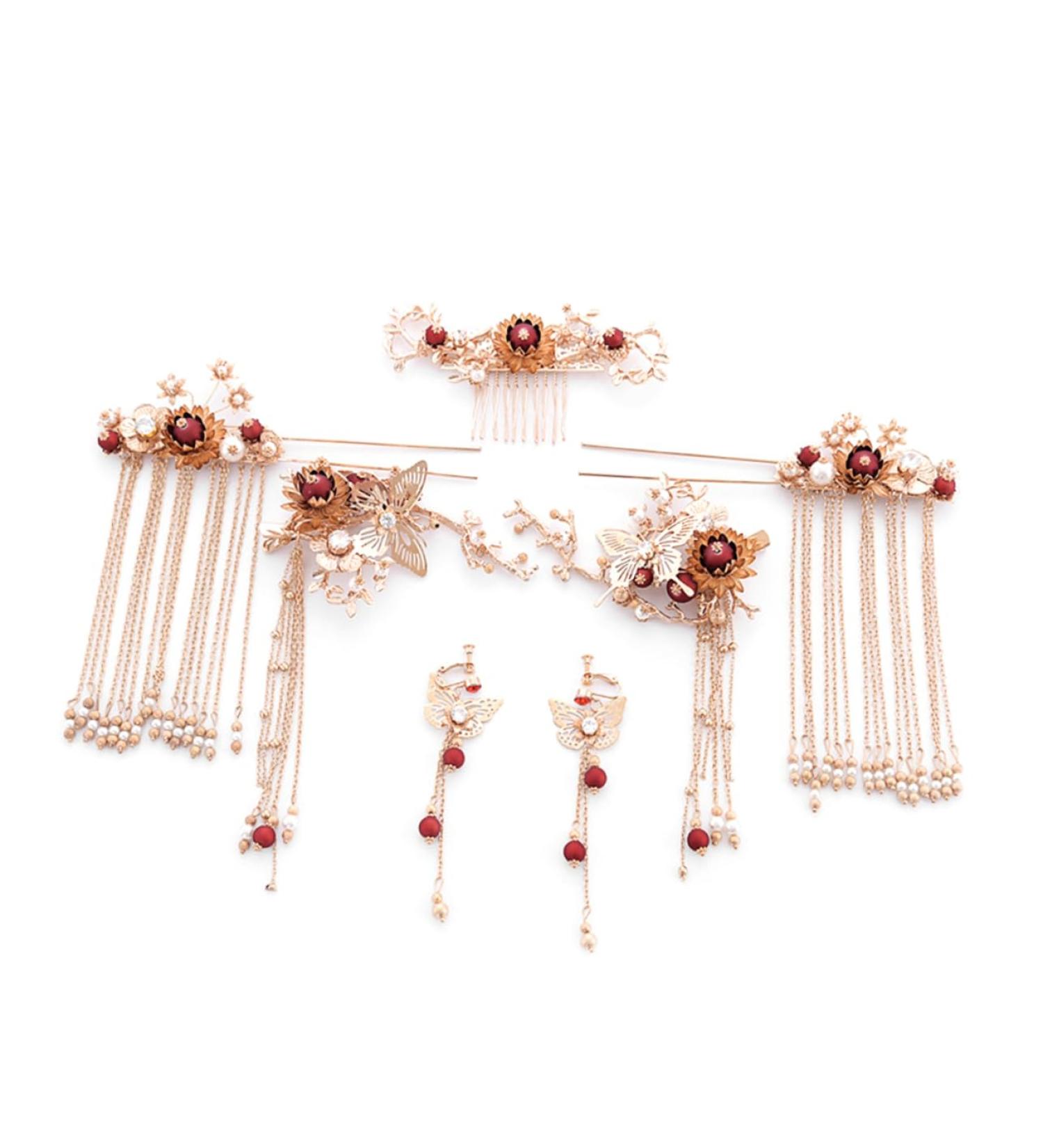 FRCOLOR Set of 7 Wedding Headpieces Wedding Hair Accessories Gold Hair Accessories Antique Bridal Hair Accessory Headpiece for the Bride Xiuhe Clothing M Alloy - Buy Online on GoSupps.com