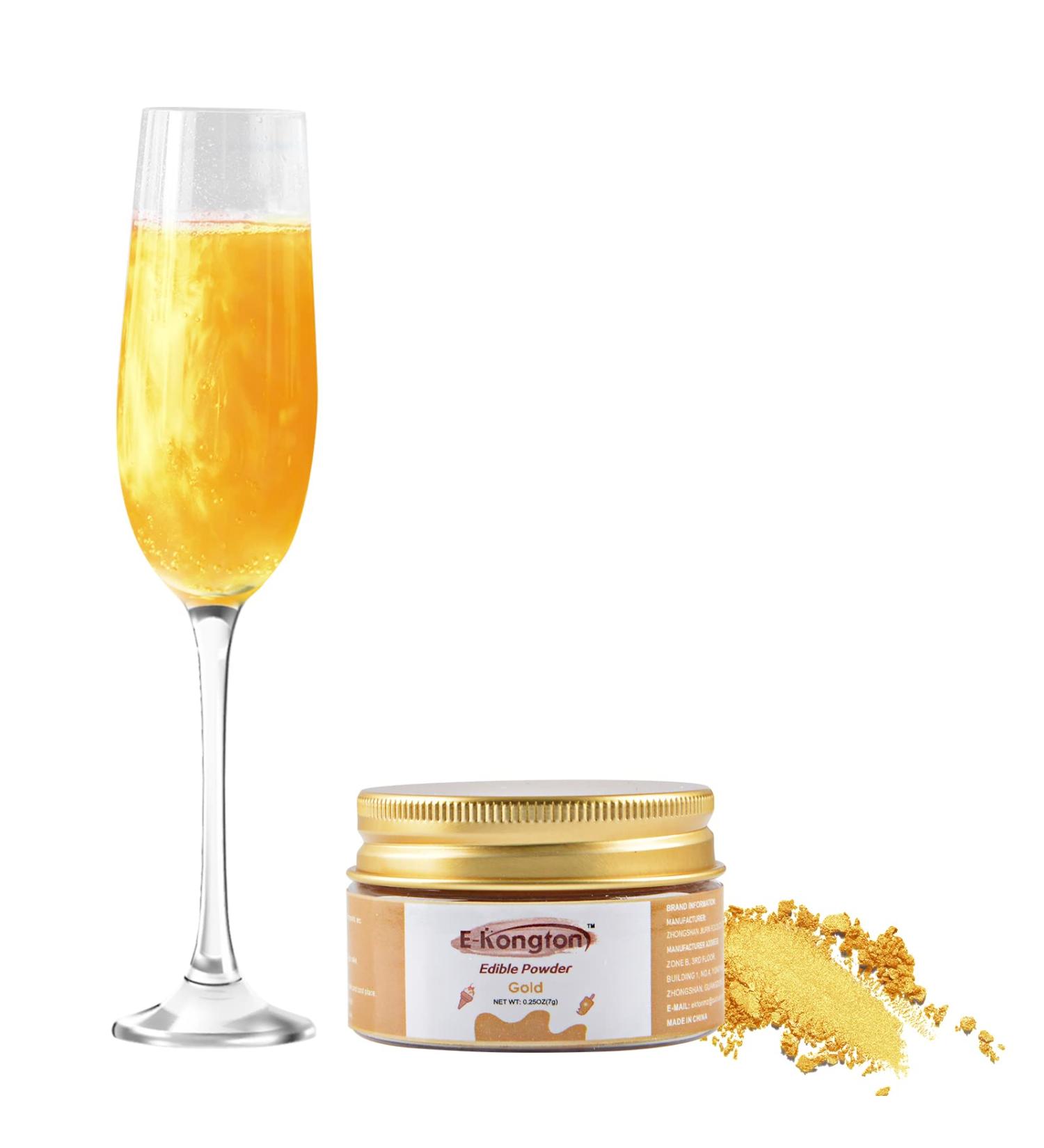 E-congton Gold Edible Gloss Dust | 7g Metallic Powder for Drinks Cake Decoration Cookies & More | Vegan & Gluten-Free - Buy Online on GoSupps.com