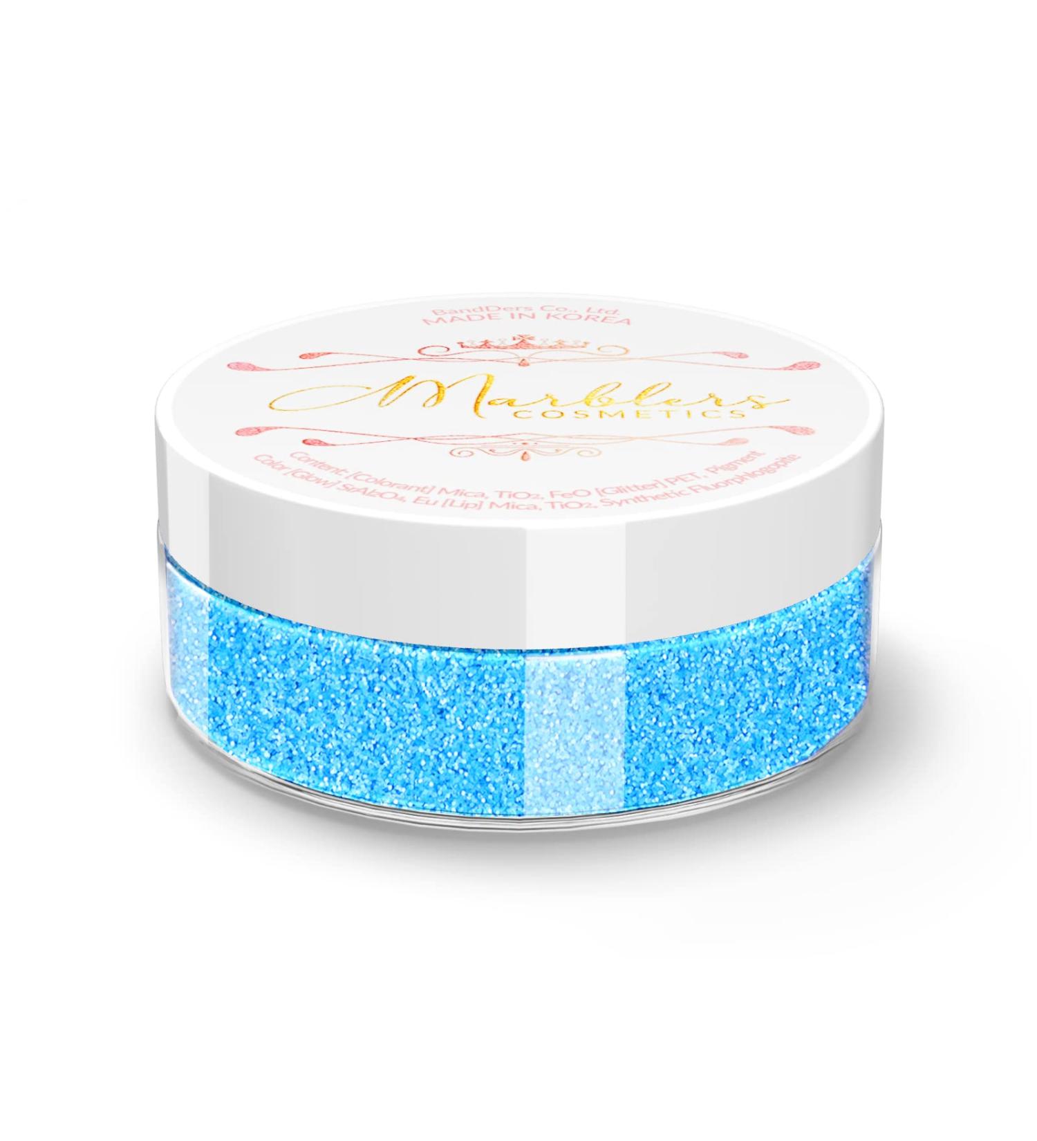 MARBLERS Neon Glitter Fluorescent Blue 0.18oz - Fine Grade, Non-Toxic Vegan Glitter for Festival Makeup & Nail Art - Buy Online on GoSupps.com