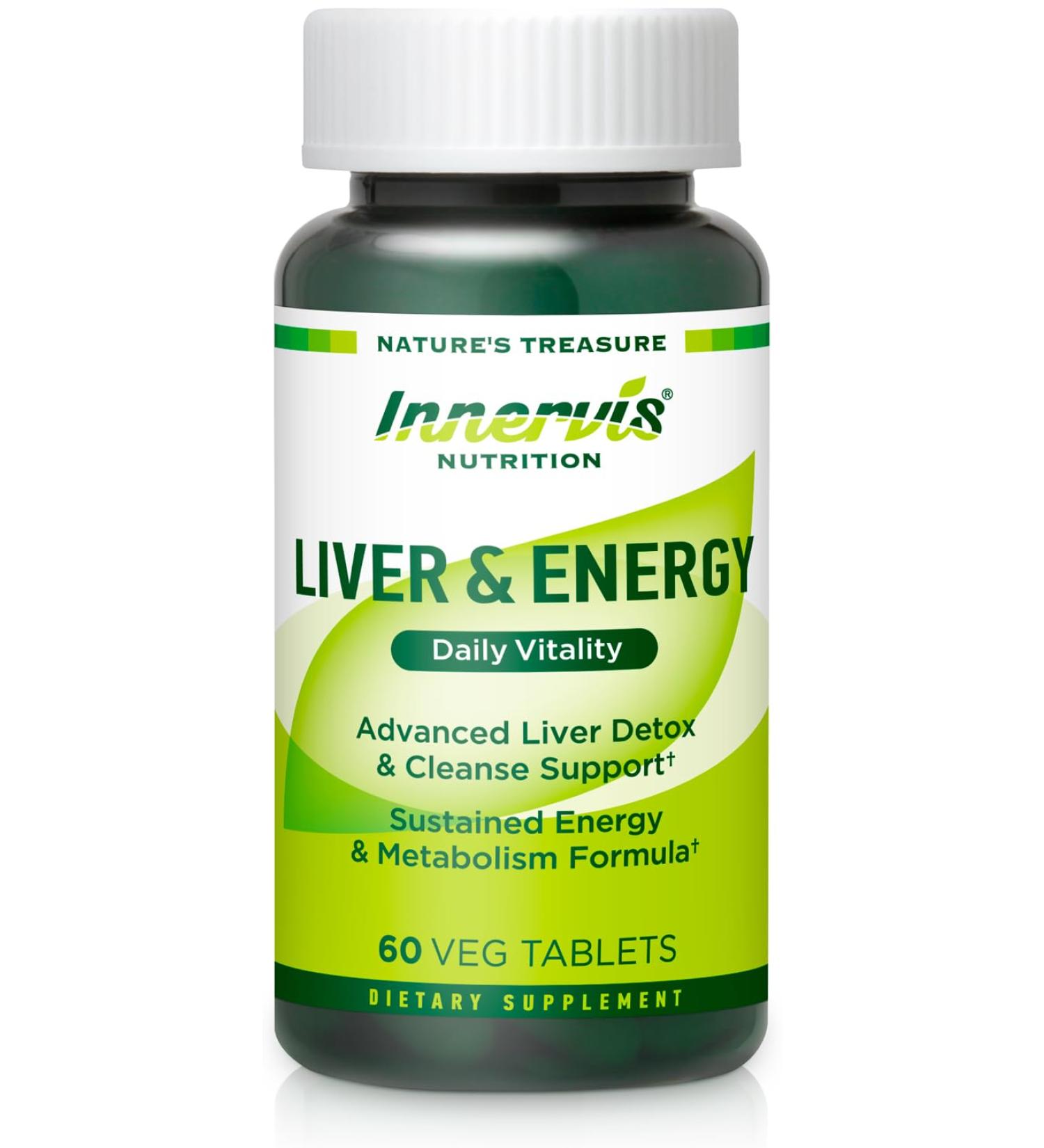 Liver Health & Energy Boost | B-Complex Vitamins Silymarin ACV & Turmeric for Metabolism Support* | 60 Veg Tablets Innervis Nutrition - Buy Online on GoSupps.com