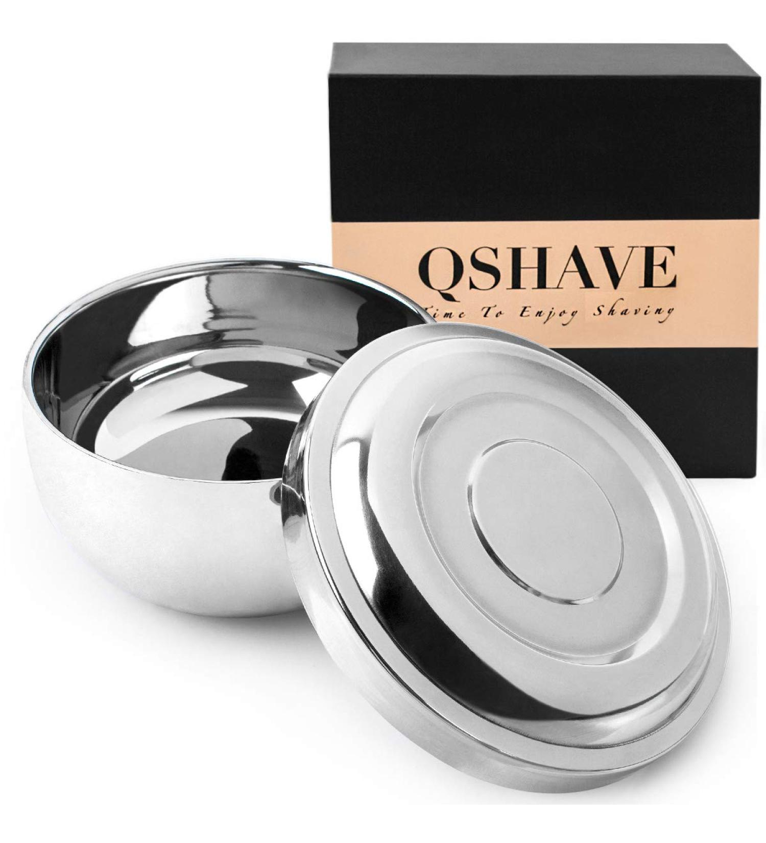 QSHAVE Stainless Steel Shaving Bowl- 4 Inch Diameter, Large Deep Size, Chrome Plated - Silver - Buy Online on GoSupps.com