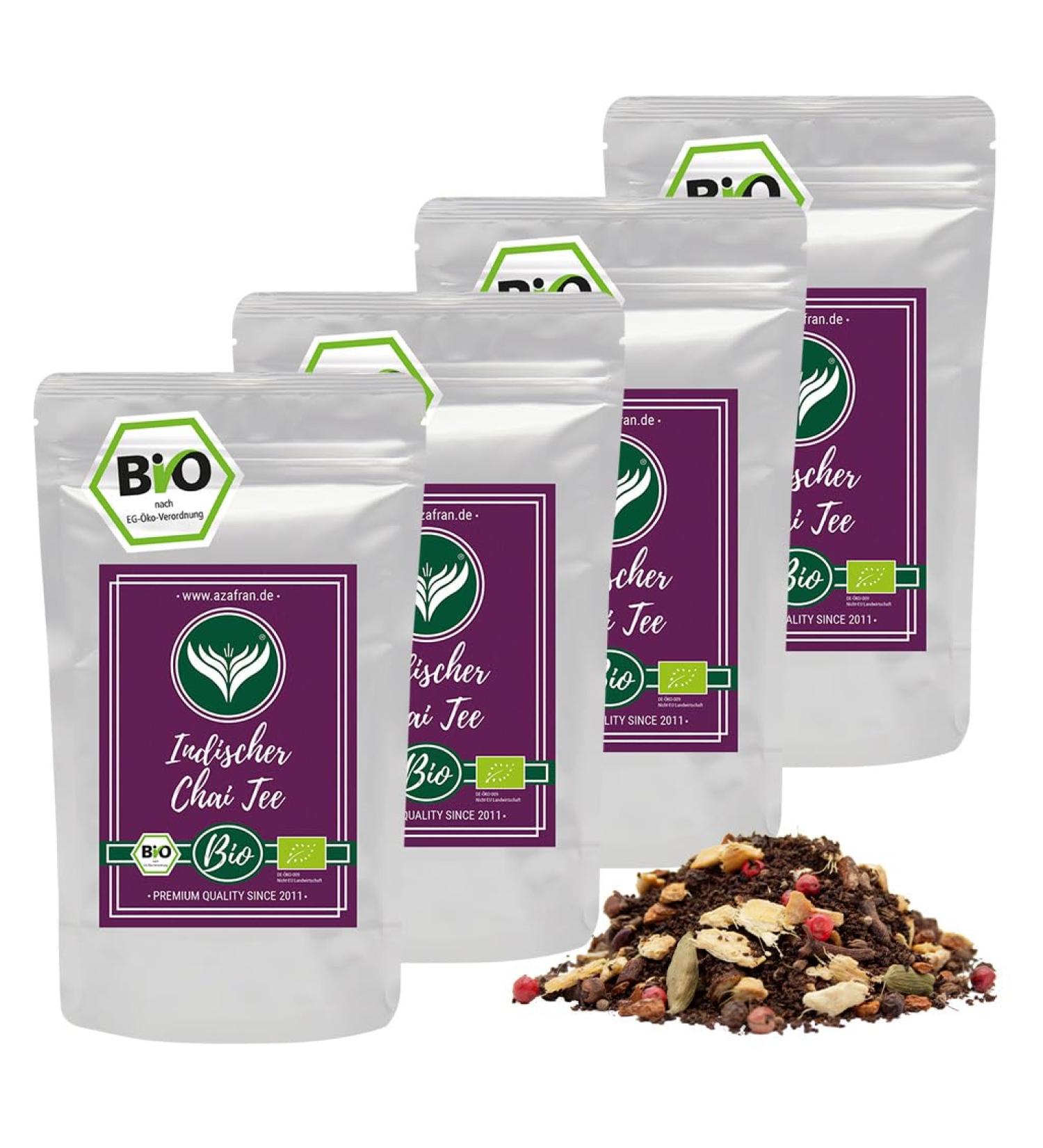Buy Azafran ORGANIC Indian Chai Tea - Spiced Loose Tea 1000g (Pack of 4) | International Shipping Available - Buy Online on GoSupps.com