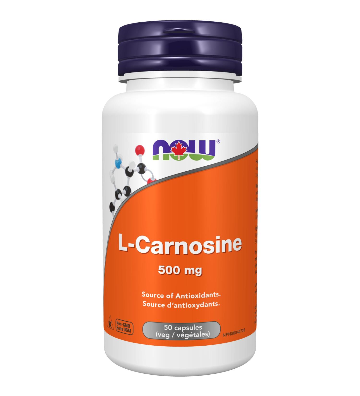 NOW Supplements L-Carnosine 500mg Capsules 50 Count - Buy Online on GoSupps.com