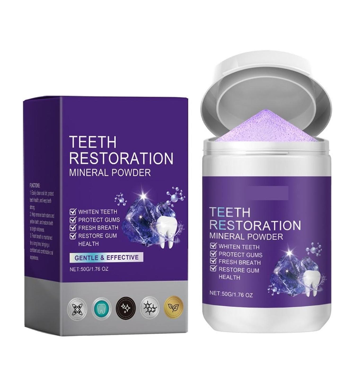 Purple Teeth Whitening Powder Gently Cleans Surfaces Restores Tooth Shine Soothes Gum Discomfort Eliminates Bad Breath and Provides Lasting Freshness(4pcs) - Buy Online on GoSupps.com