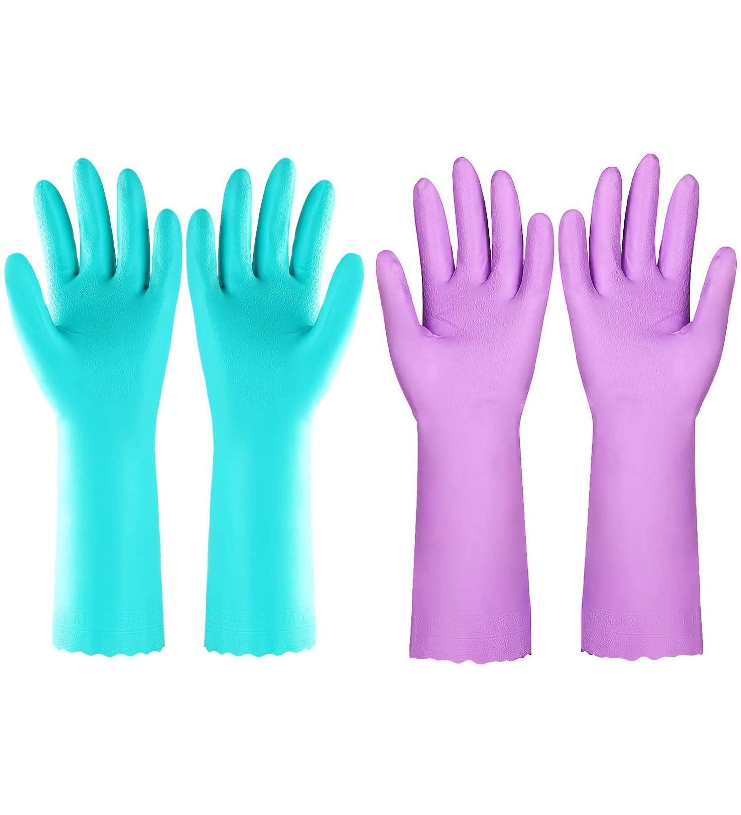 Buy Eygood Rinse Gloves - Latex-Free Waterproof Reusable Cleaning Gloves with Cotton Lining (2 Pairs) for Kitchen & Household Use - Buy Online on GoSupps.com