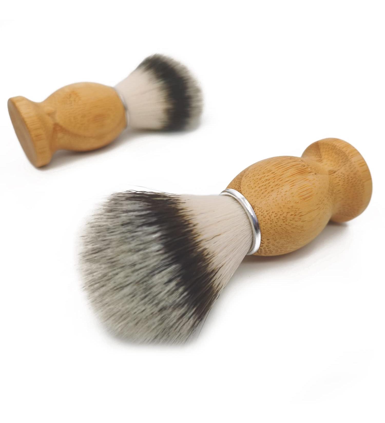 KIKC Handmade Shaving Brush - Professional Design for Men's Shaving | Synthetic Tool for Safety Razors | Bamboo Tri-Color - Buy Online on GoSupps.com