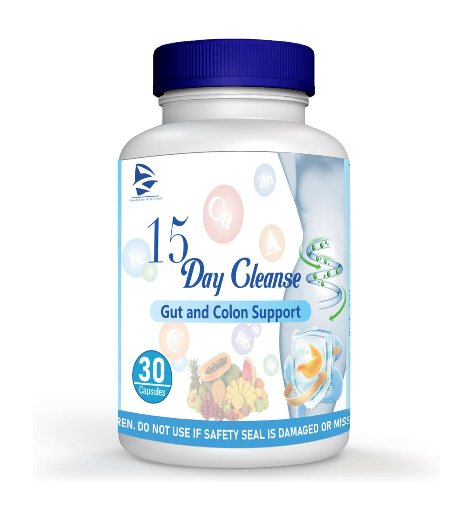 15 Day Gut Cleanse - Bowel Dissolving Capsules for Men & Women | Supports Digestive Health | 30 Capsules - Buy Online on GoSupps.com