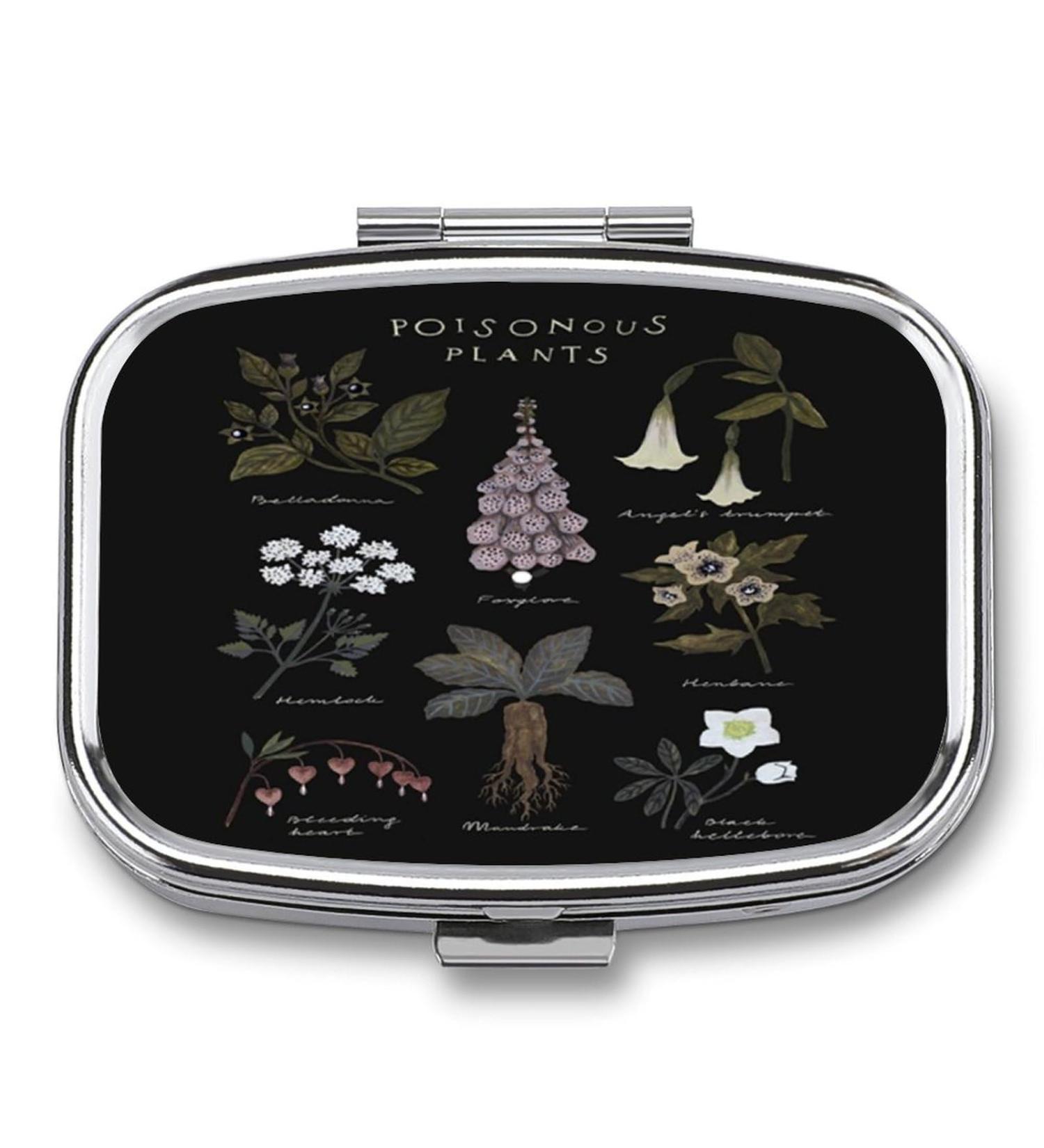 Travel-Friendly Metal Pill Organizer - Compact 2 Compartment Case for Vitamins Supplements & Meds - Cute Portable & Perfect for Purse or Pocket - Buy Online on GoSupps.com