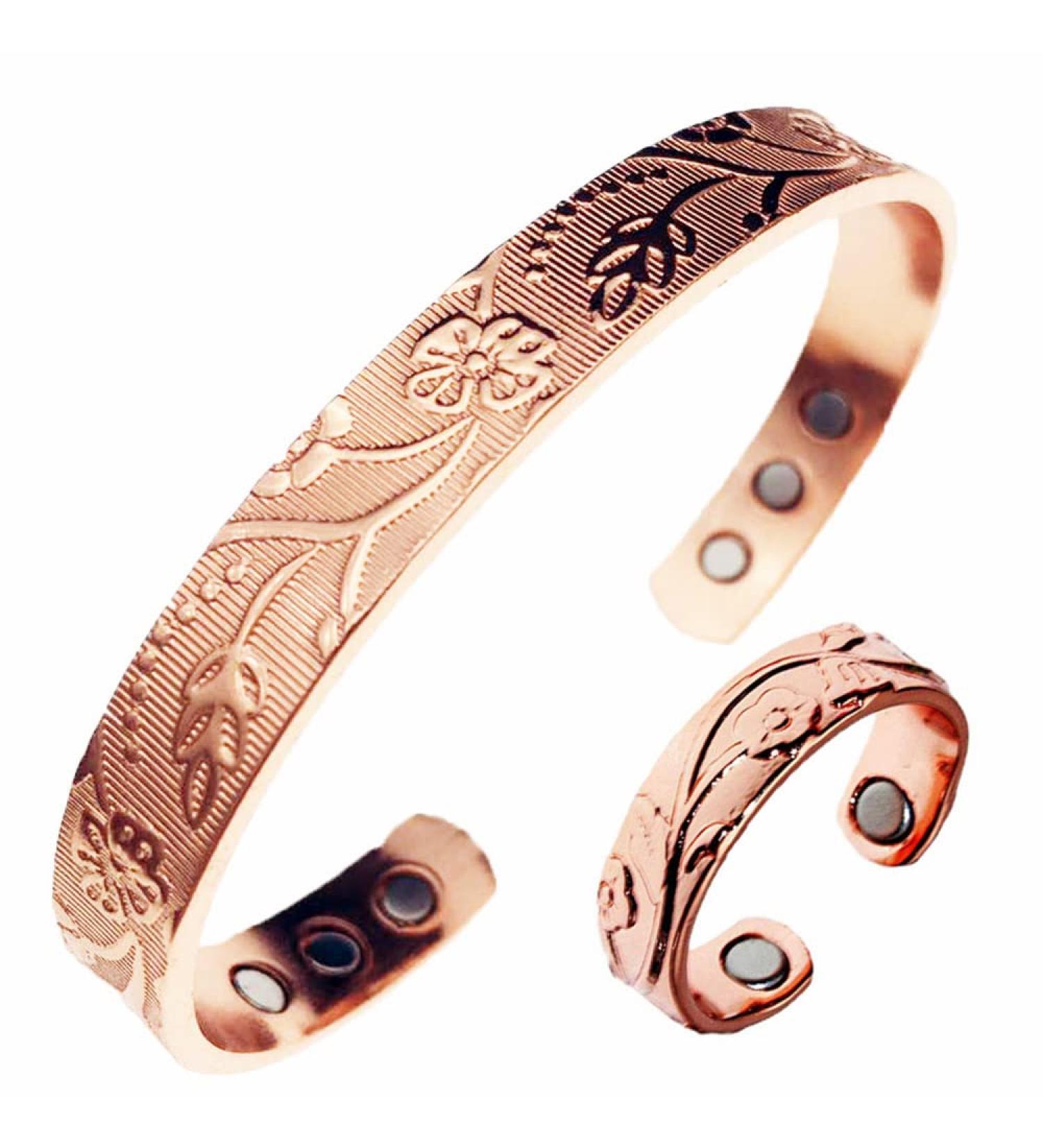 LONGRN Pure Copper Magnetic Ring & Bracelet - Adjustable Size for Women - Buy Online on GoSupps.com