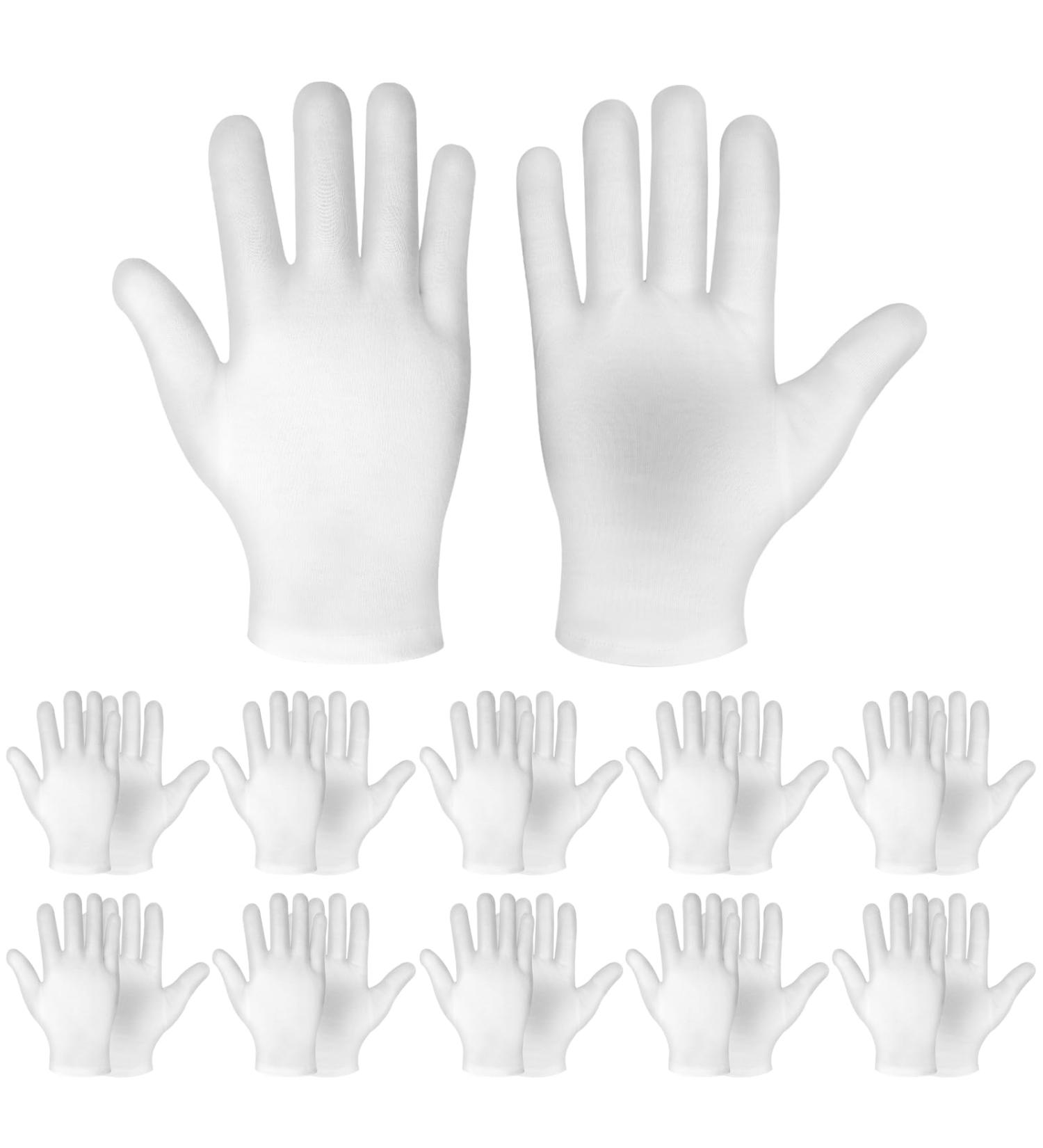 WLLHYF 10pairs(20 Pcs) White Cotton Gloves 100% Premium Cotton Moisturizing Gloves for Dry Hands & Eczema Spa Coin Jewelry Silver Inspection Lotion Gloves Overnight for Women & Men - Buy Online on GoSupps.com