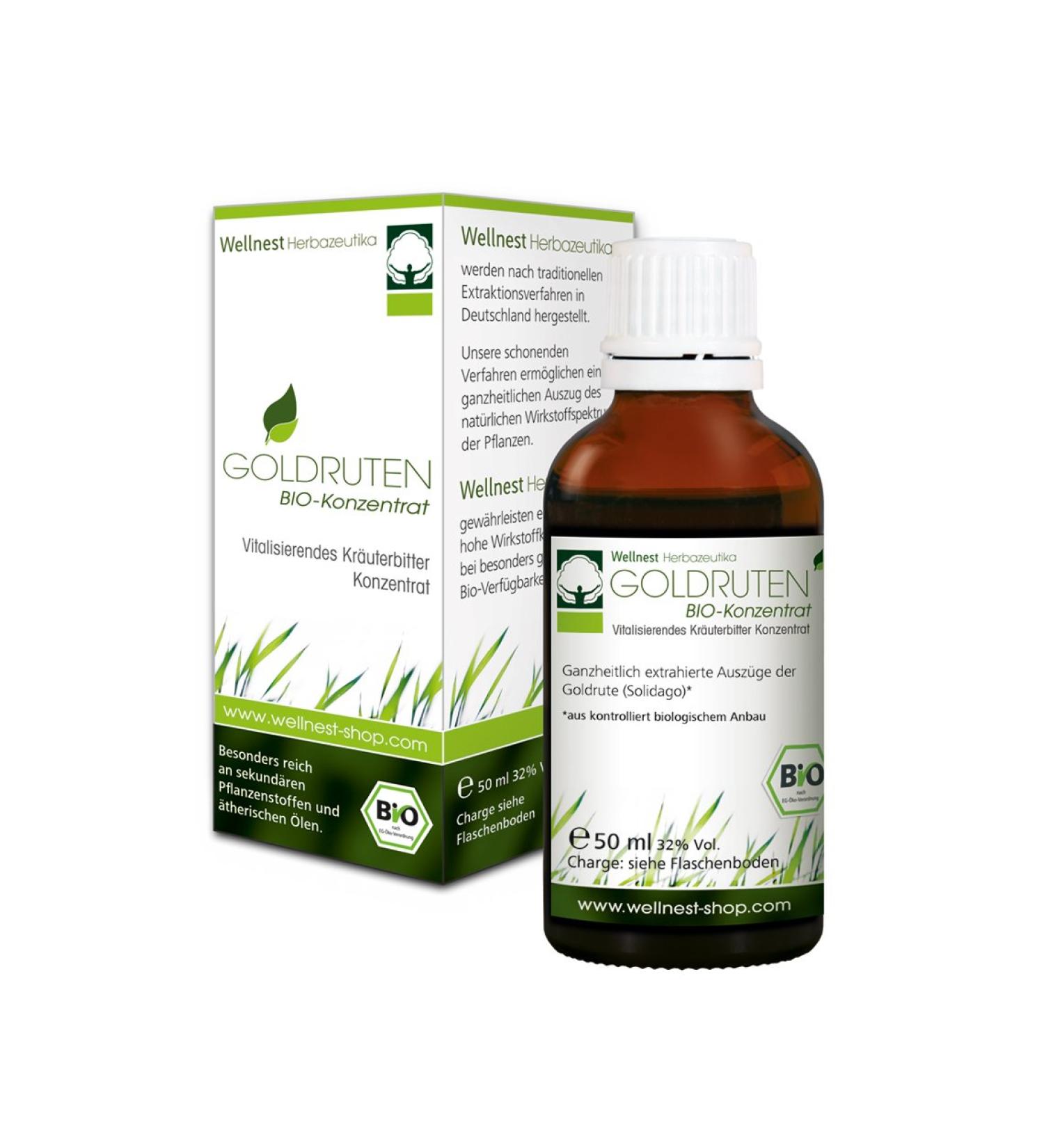 Wellnest Organic Goldenrod Concentrate 50ml - Kidney-Bladder Tonic (Solidago) with Instructions | International Shipping Available - Buy Online on GoSupps.com