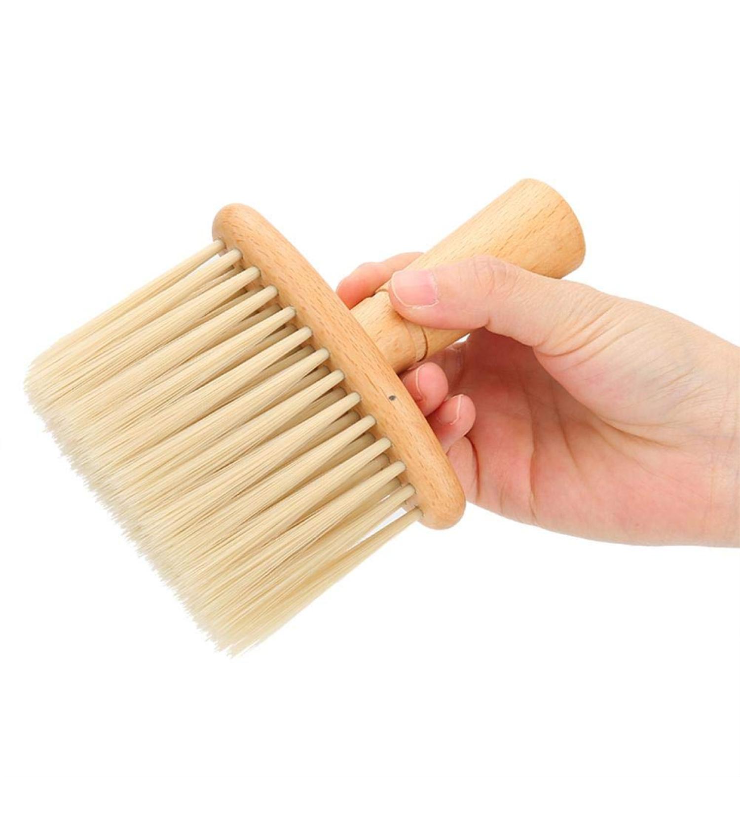 Neck Duster Brush Wooden Handle Haircut Neck Duster Brush For Barber Shop Hairstylist Broken Hair Sweep Brush for for Face and Neck - Buy Online on GoSupps.com