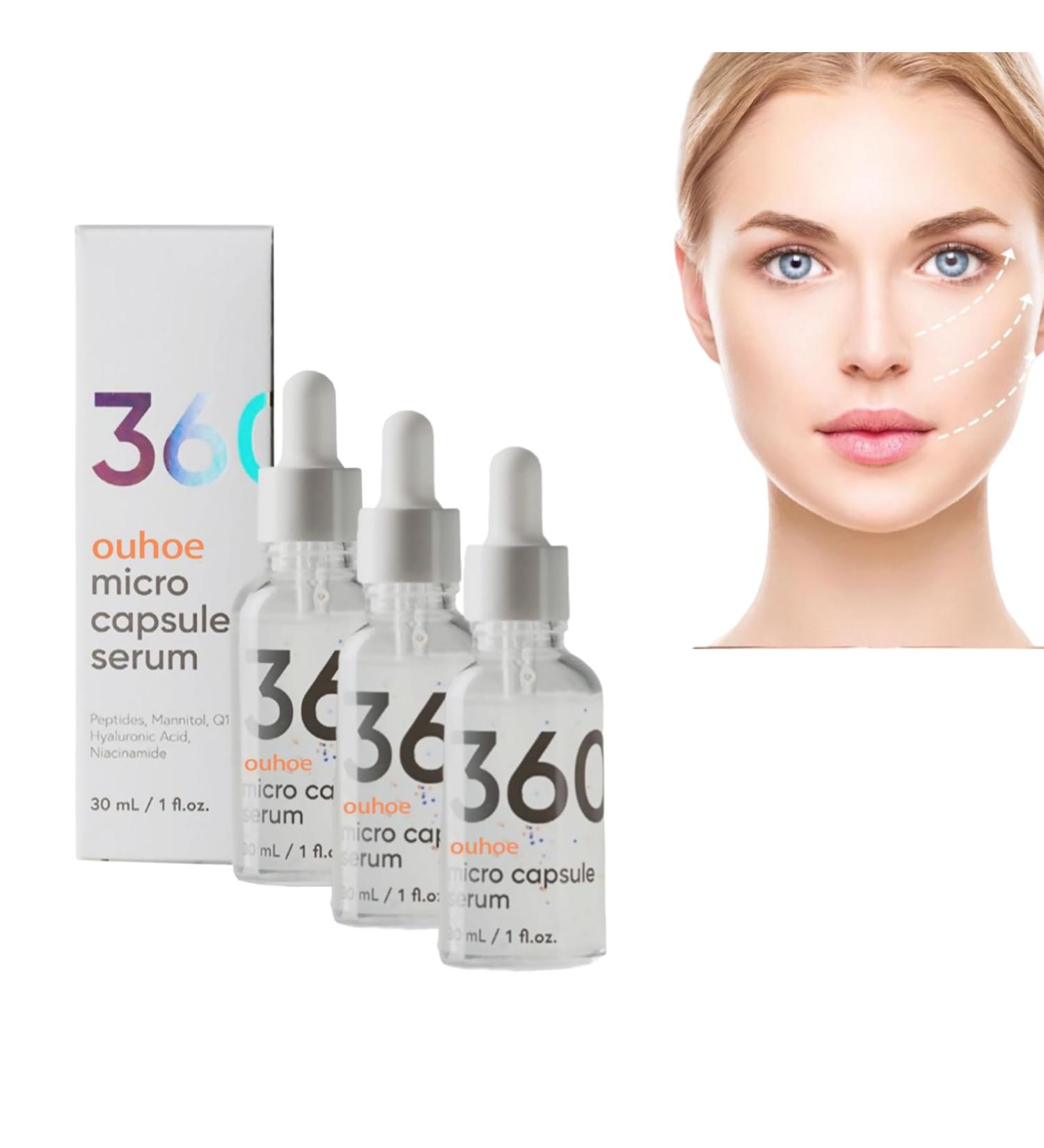 360 Micro Capsules Serum 30ml Hyaluronic Acid Anti-Wrinkle Serum Facial Moisturizer Lightening Spots Brightening Shrinking Pores (3pcs) - Buy Online on GoSupps.com