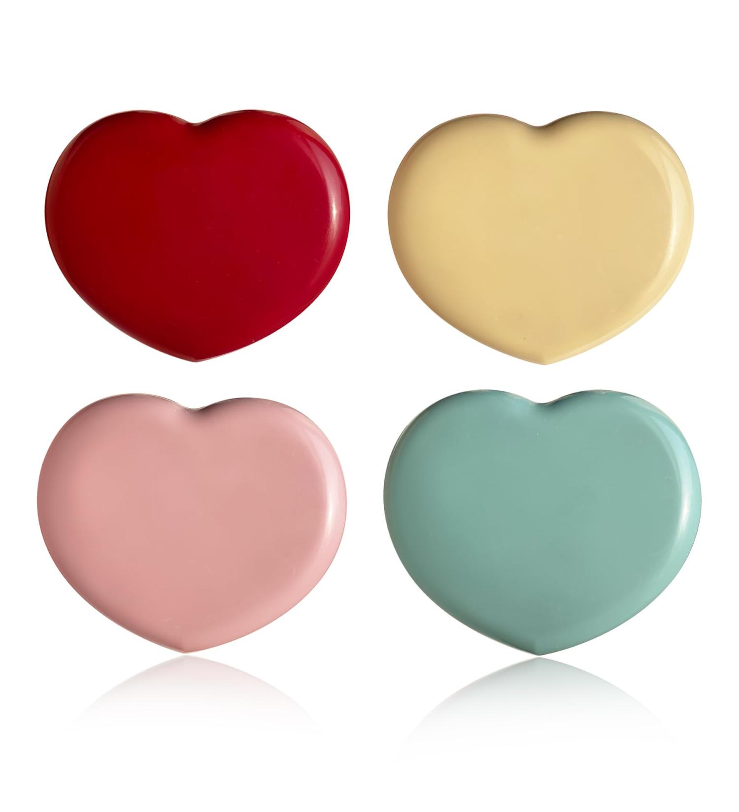 Buy 4 Pack Colored Contact Lens Cases - Cute Candy Hearts with Mirror | Portable Travel & Home Storage Kit (Pink Yellow Red Blue - Buy Online on GoSupps.com