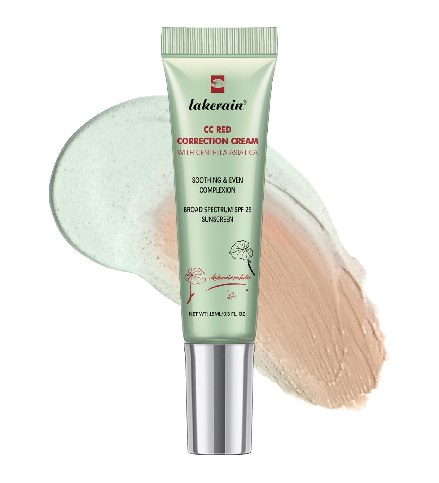 CC Red Correction Cream With Centella - Color Correcting Formula for Blemishes Red Skin & Acne Marks - Lightweight Non-Greasy - Hydration Skin and SPF Protection (Green) CC Red Correct Cream (Green) - Buy Online on GoSupps.com