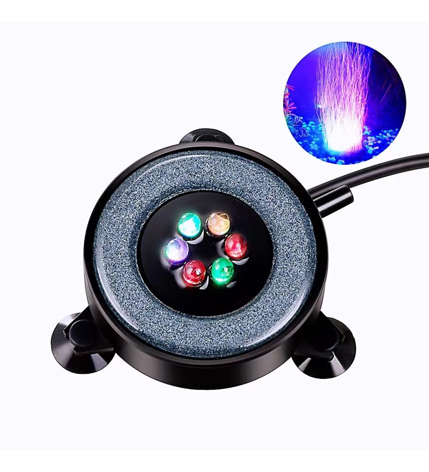 6 Color Changing LED Aquarium Air Stone Kit | Fish Tank Bubble Decoration - Buy Online on GoSupps.com