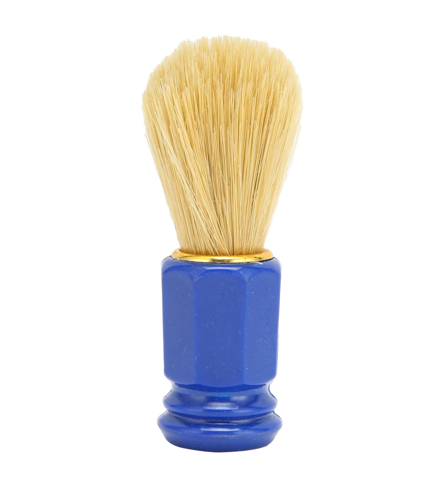 Premium Blue Shaving Brush for Men | Soft Hair & Wooden Handle | Ideal for Home Barbers - Buy Online on GoSupps.com