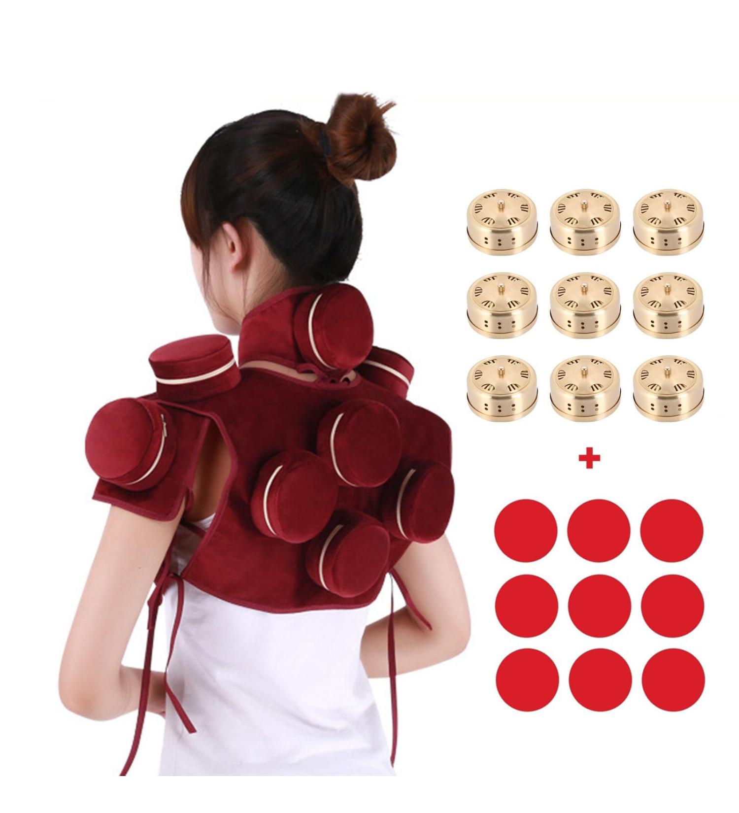 Nichoy Moxibustion Heating Bag & Accessories for Pain Relief | Copper Moxa Box & Cleaning Bag for Waist Neck Knee Shoulder Back - Buy Online on GoSupps.com