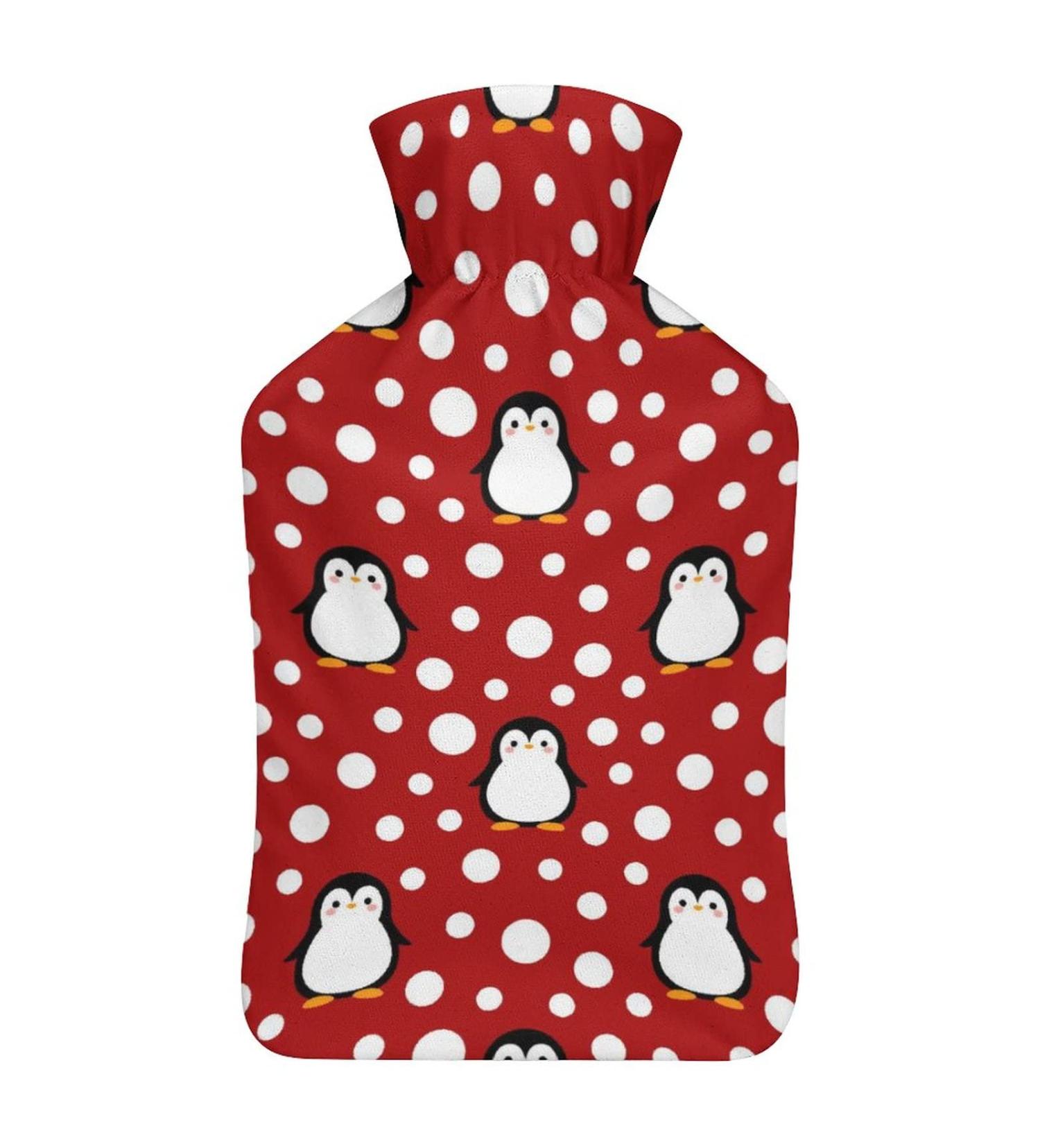 Cute Penguin Hot Water Bottle with Plush Cover | Hand Warmer for Adults & Children | 26.5x15.3cm | International Shipping Available - Buy Online on GoSupps.com