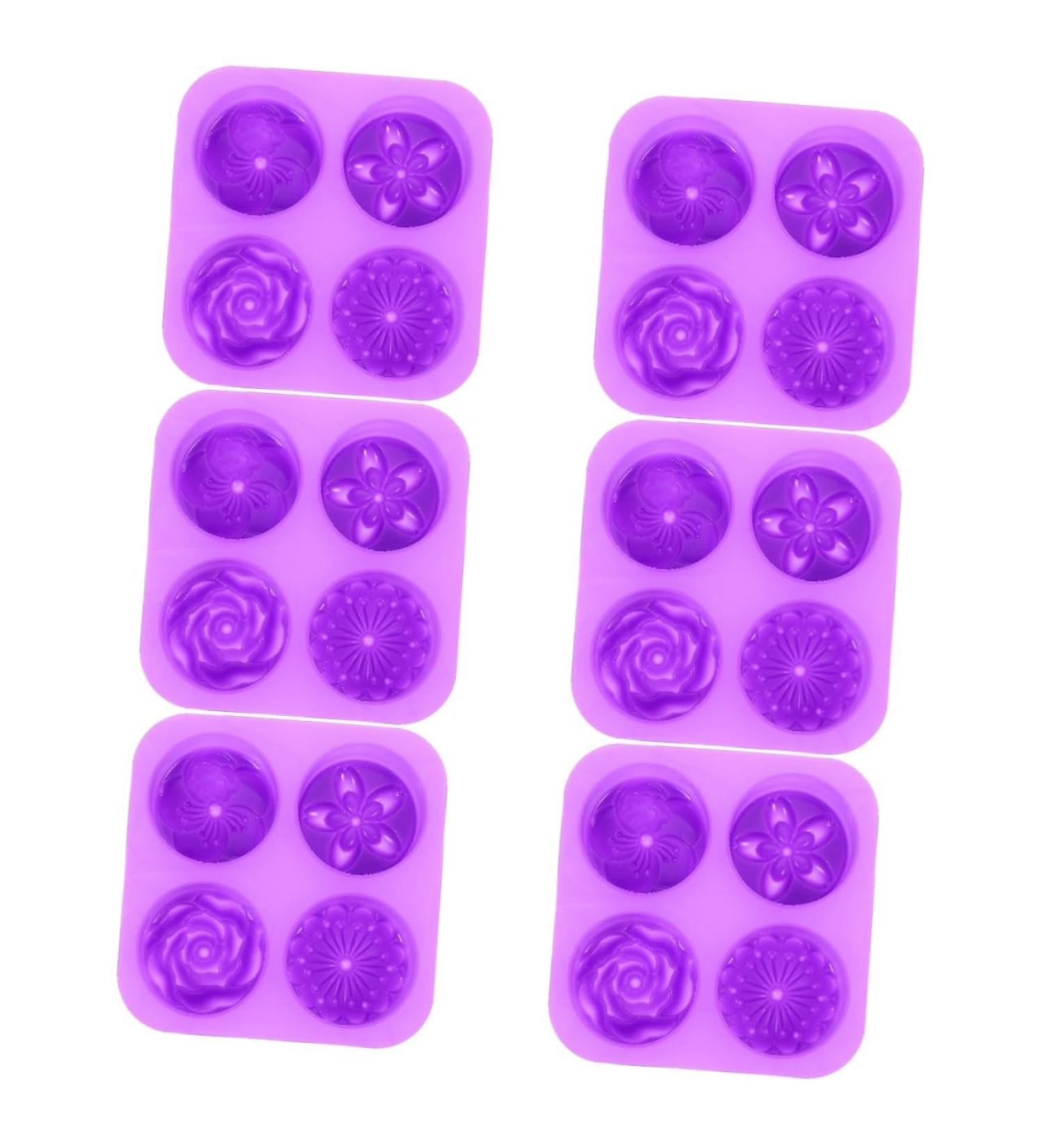 IMIKEYA 6 Pcs Handmade Soap Mold Silicone Flower Molds Tuile Molds Silicone Baking Mold Silicone Rose Mold Silicone Donut Molds Silicone Soap Donut Mould Muffin Roses Purple Silica Gel 3X16.6X16.6CMx6pcs - Buy Online on GoSupps.com