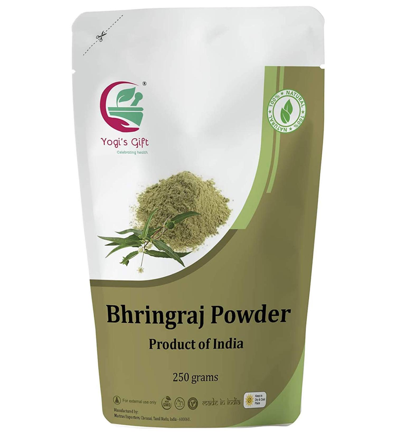 Organic Bhringraj Powder for Hair Growth - 250g | Ayurvedic Eclipta Alba | Yogi's Poison - Herbal Hair Follicle Booster - Buy Online on GoSupps.com