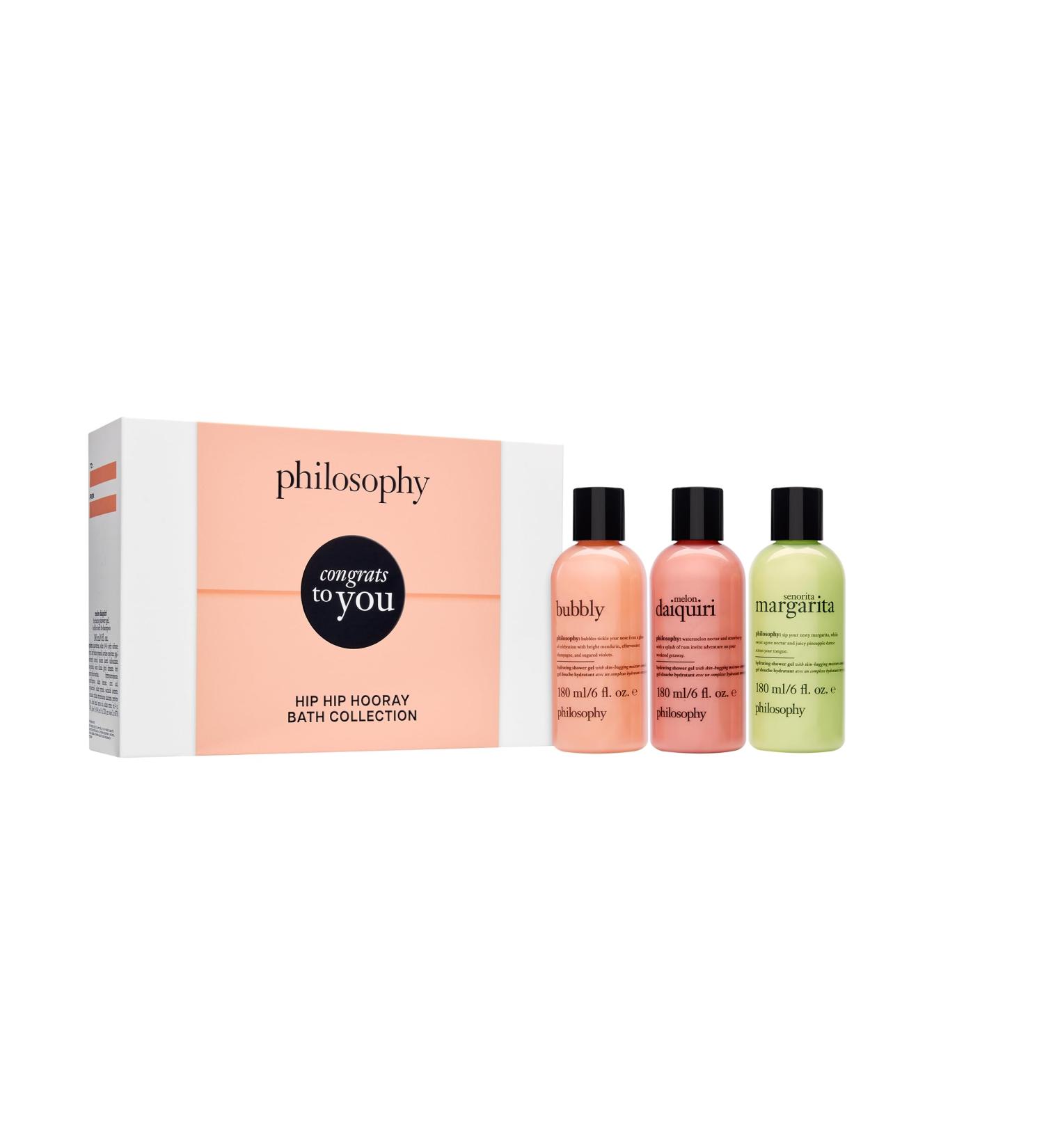 philosophy scent-sational hydrating bath & shower gels - efficiently cleanses soothes & comforts dry skin - vegan & cruelty free formula Congrats - 3 Piece Set 18 Fl Oz (Pack of 1) - Buy Online on GoSupps.com