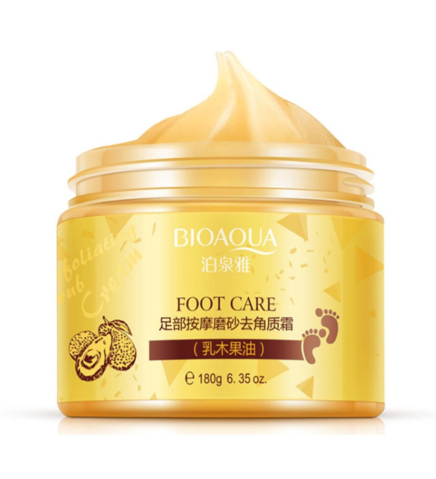 BIOAQUA Foot Care Herbal Massage Scrub- Exfoliating Cream for Delicate Feet Skin 180g - Buy Online on GoSupps.com