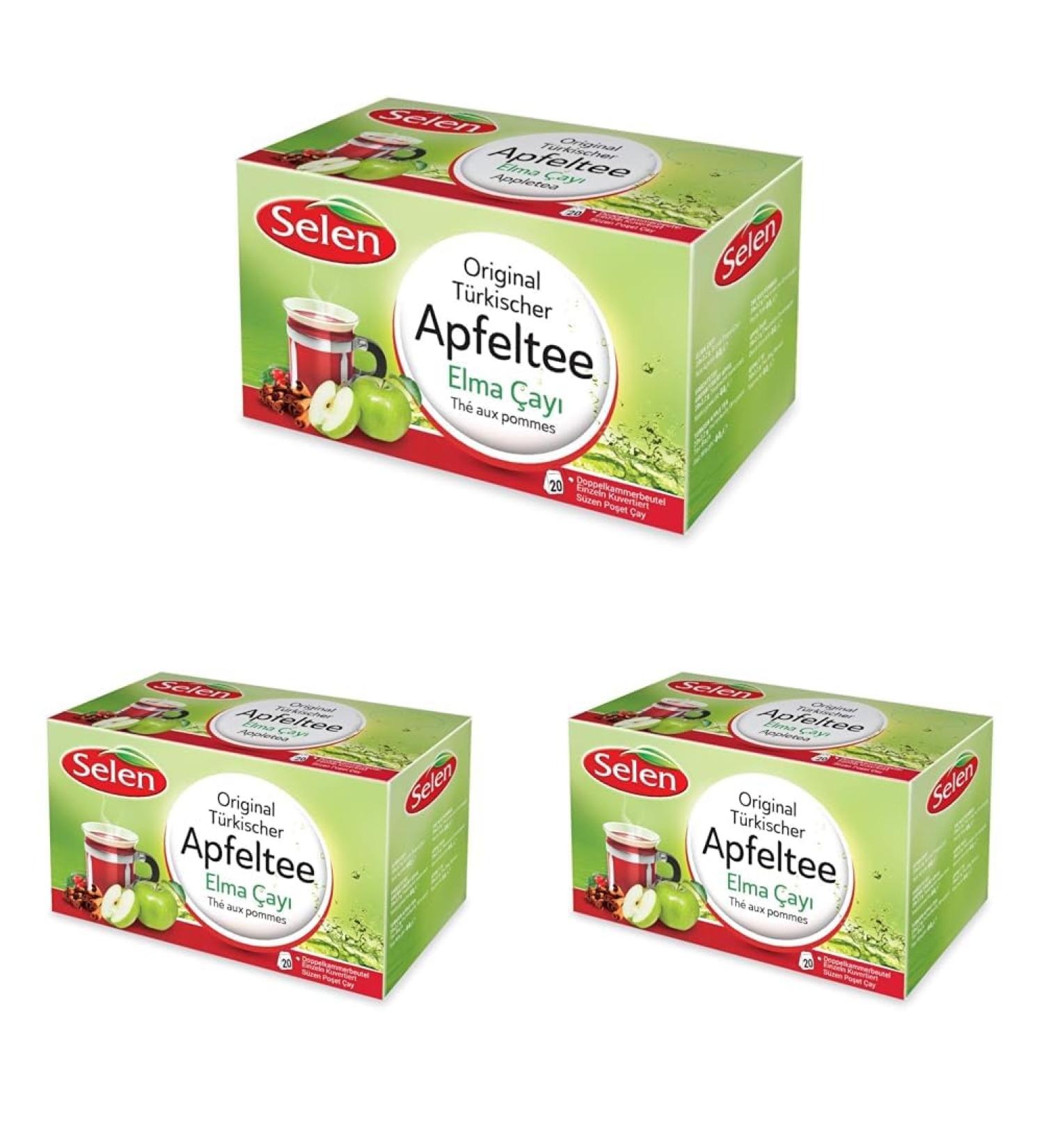 Selen Appletea turc original Th aux fruits 20 sachets de th emball s individuellement - 44g (Lot de 3)