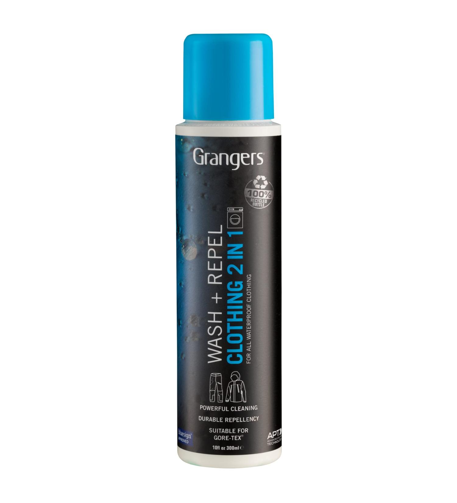 Grangers Wash + Repel Clothing 2 in 1 Powerful | 300ml | Cleaning and Waterproofing Wash for all Outdoor Clothing | Waterproof Jacket - Buy Online on GoSupps.com