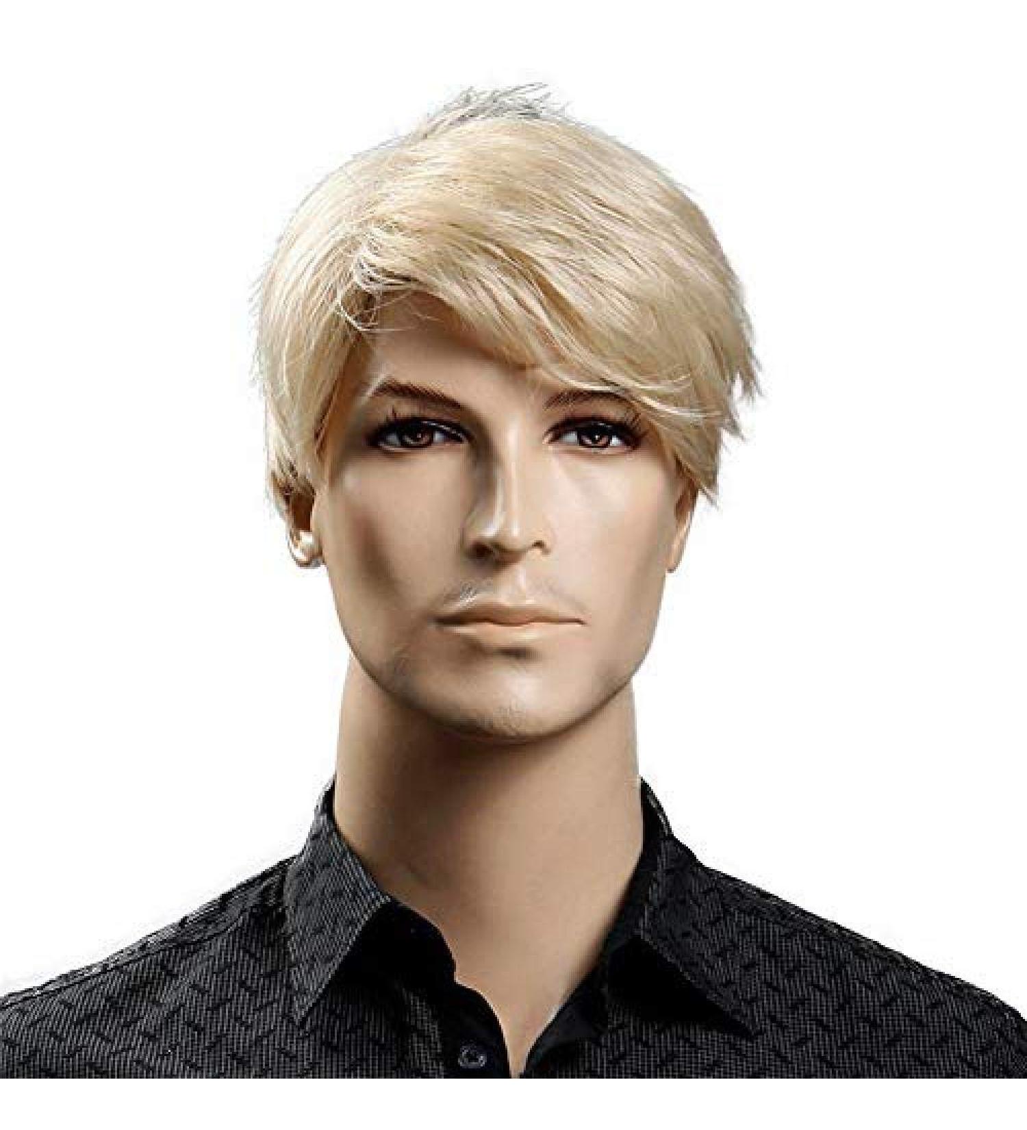 Buy BGHJUE Men's Short Blonde Straight Synthetic Wig - 6 Inch Gold Hair for Men - International Shipping Available - Buy Online on GoSupps.com