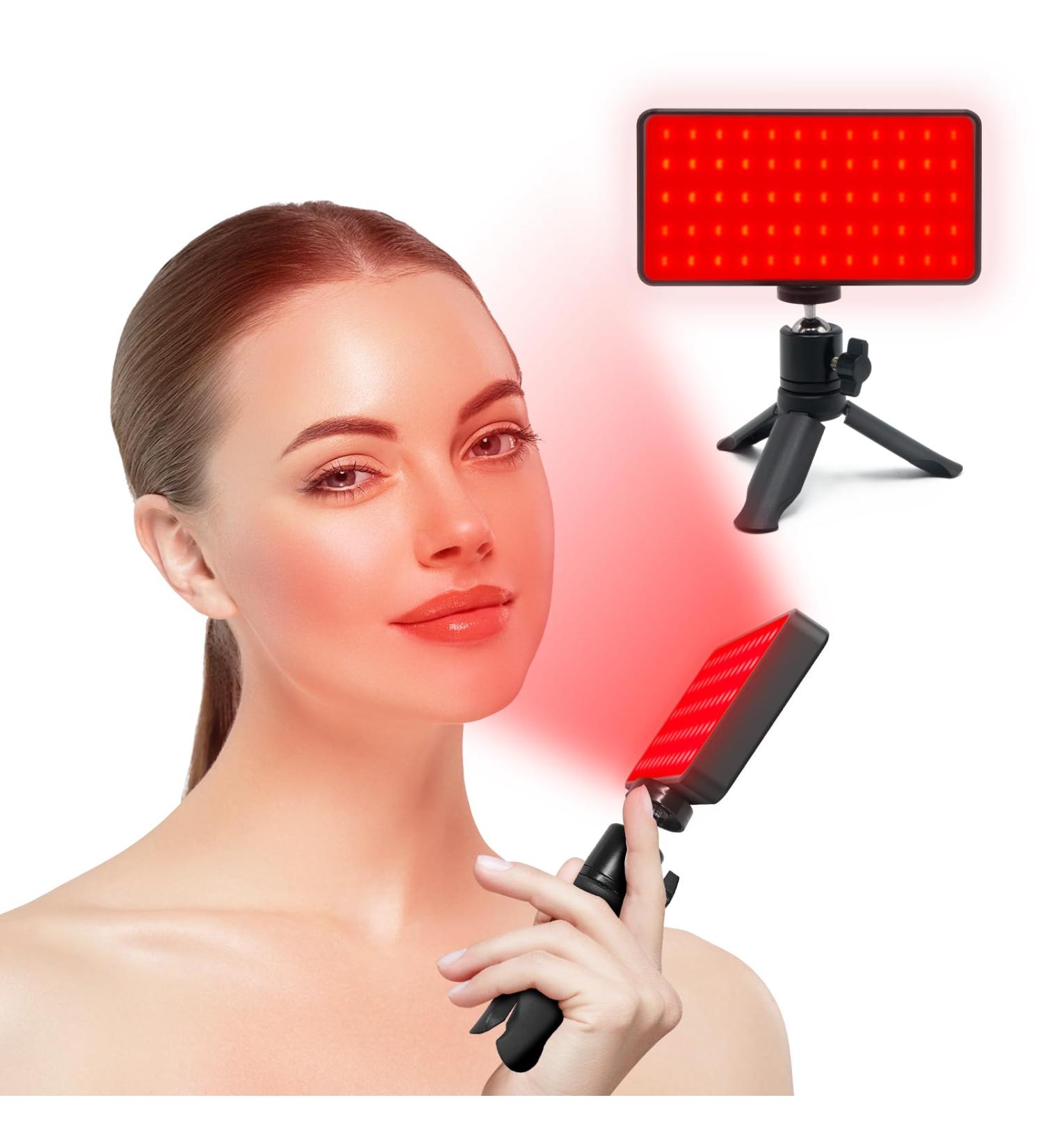 Devowellte Red Light Lamp with Stand Portable Red Light with 660nm & 850nm Wavelengths Rechargeable Infrared Light Lamp for Home/Office/Travel - Buy Online on GoSupps.com