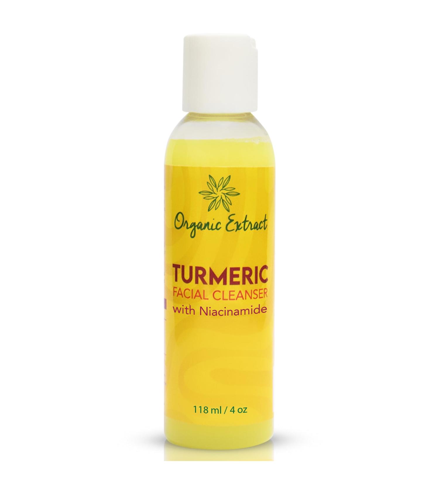 Turmeric Facial Cleanser - 4 fl oz | Gentle Exfoliating Face Cleanser for Dull & Acne-Prone Skin with Niacinamide - Brighten Age Spots & Reduce Sun Damage - Buy Online on GoSupps.com
