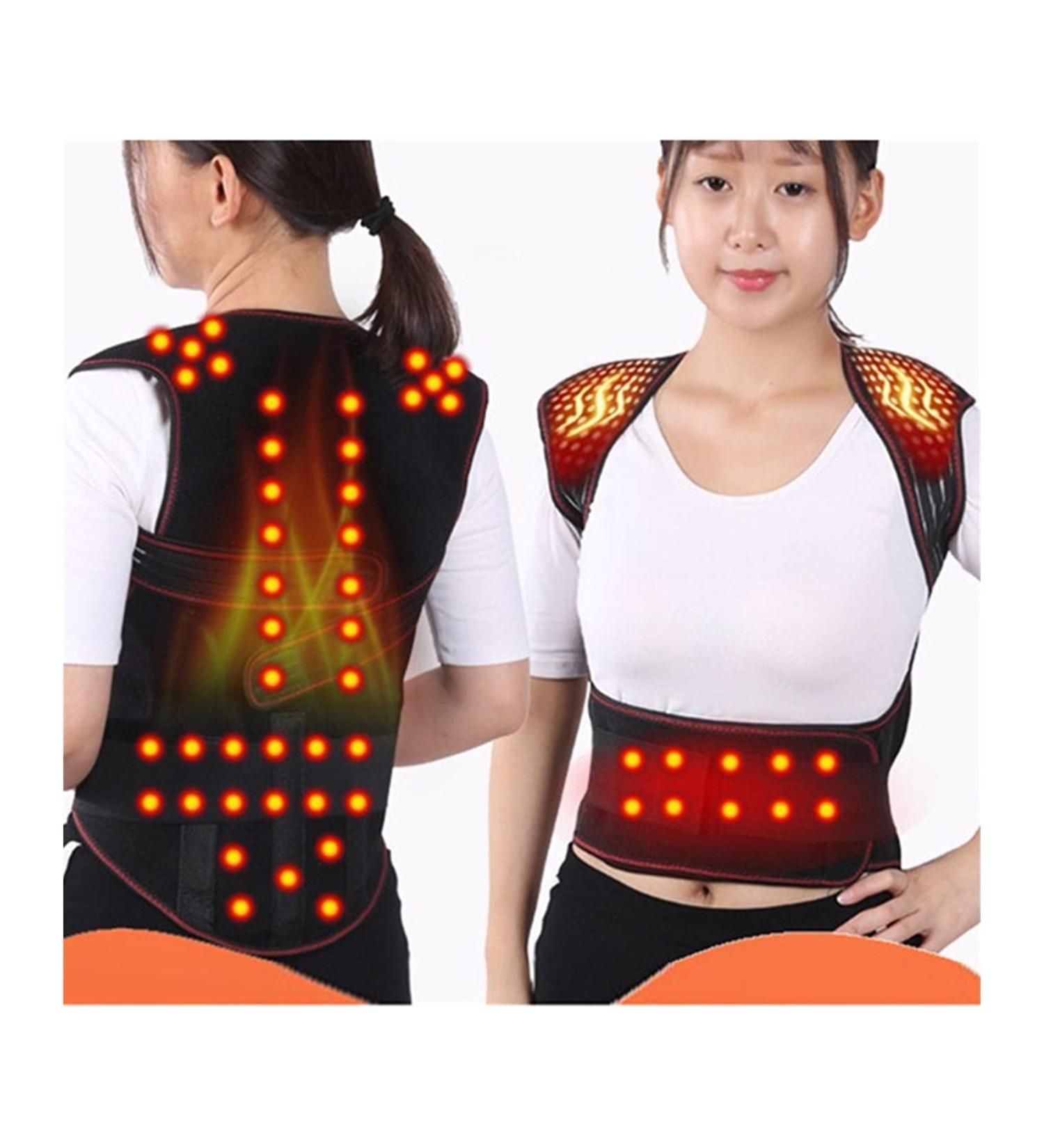 Tourmaline Self-Warming Magnetic Posture Corrector & Back Support Belt - X-Large 56 Magnets for Pain Relief - Buy Online on GoSupps.com