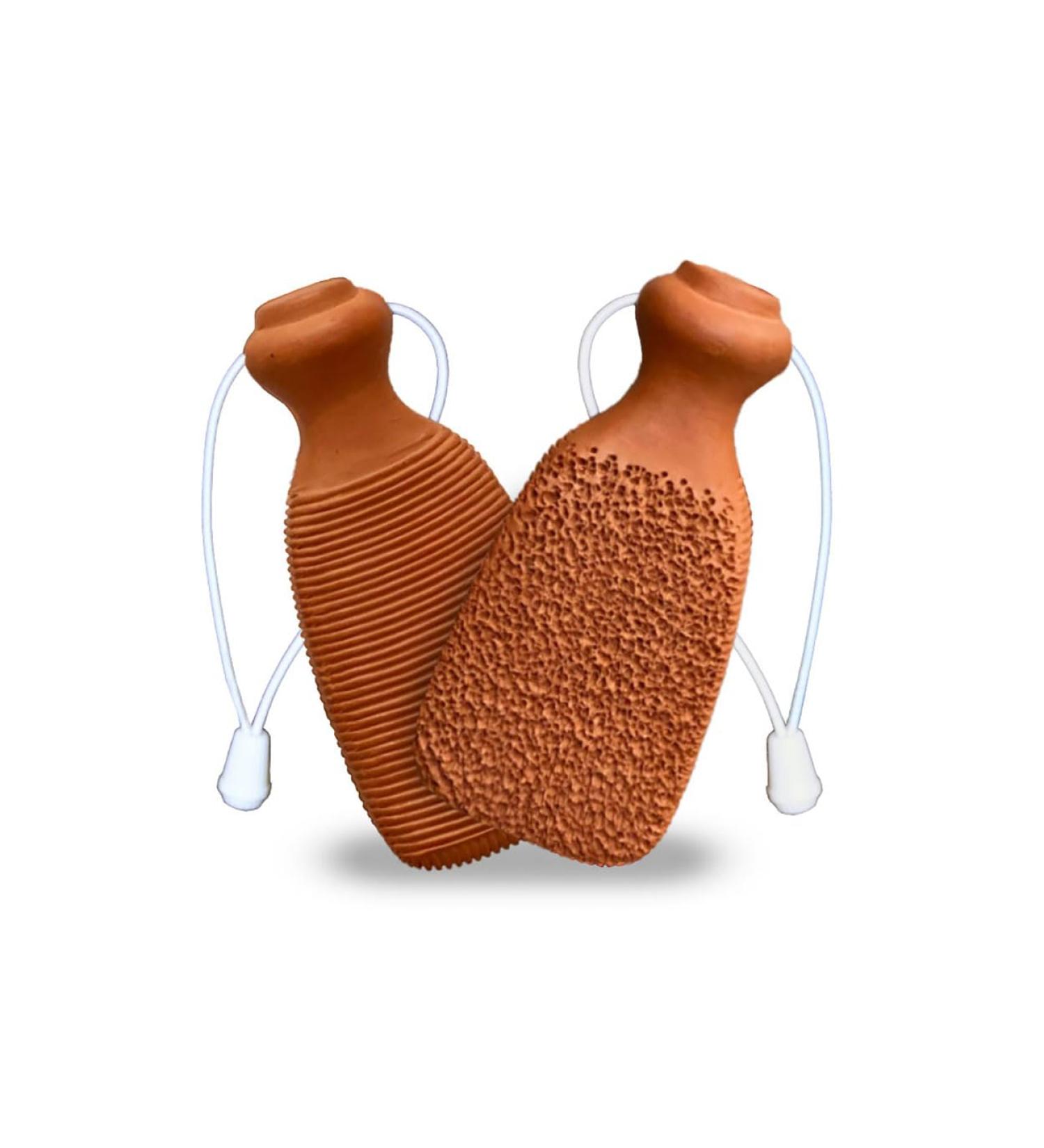 American Fur Handcrafted Foot Scrubber Pumice Stone Foot Exfoliator Scrubber Callus Remover Made of Natural Terra-Cotta - Buy Online on GoSupps.com