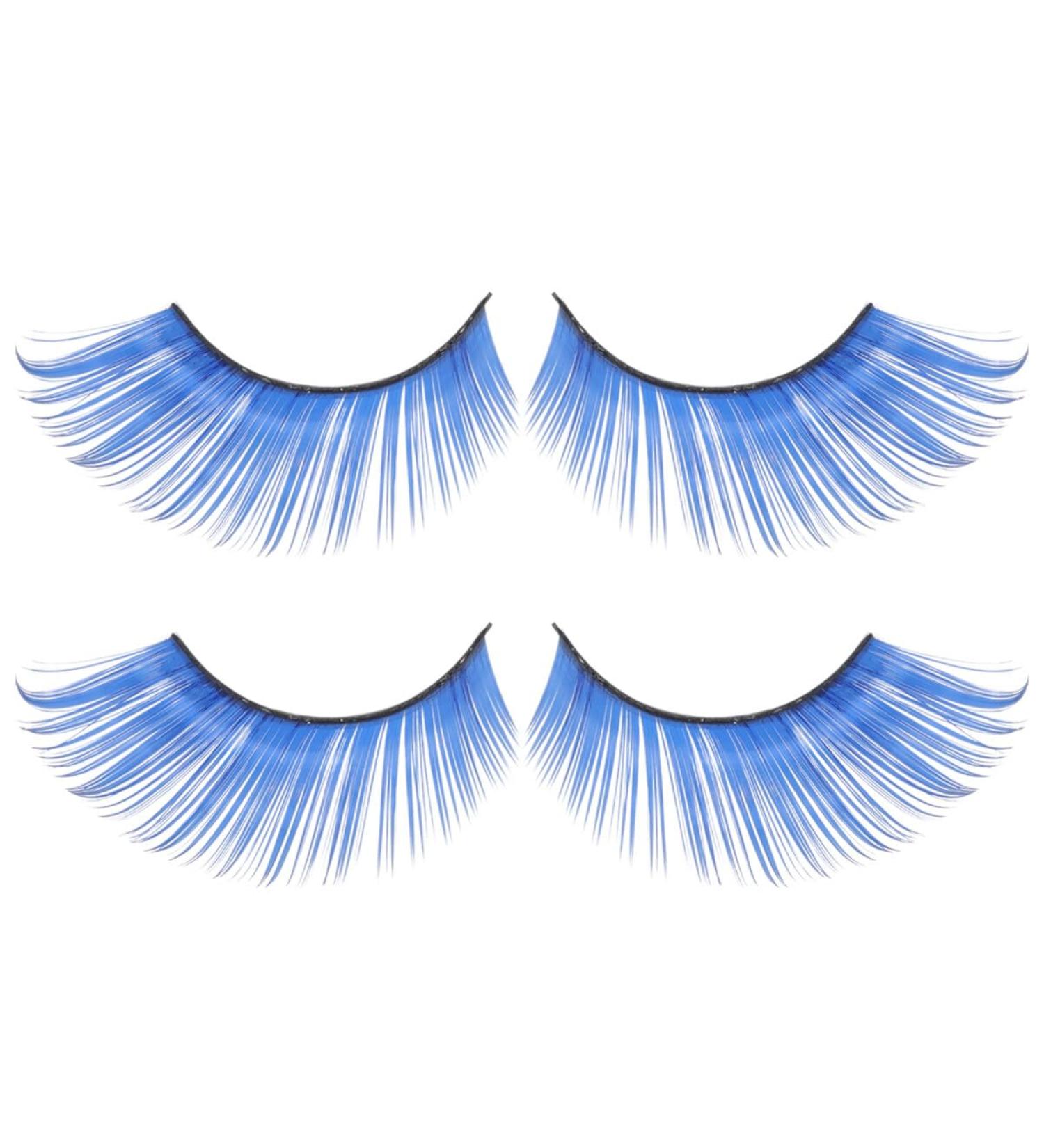Beavorty 2 Pairs blue long eyelashes Halloween artificial eyelashes colored false lashes Long Thick Eyelashes Halloween Eyelash costumes for girls Blue Eyelashes cosplay spider Miss