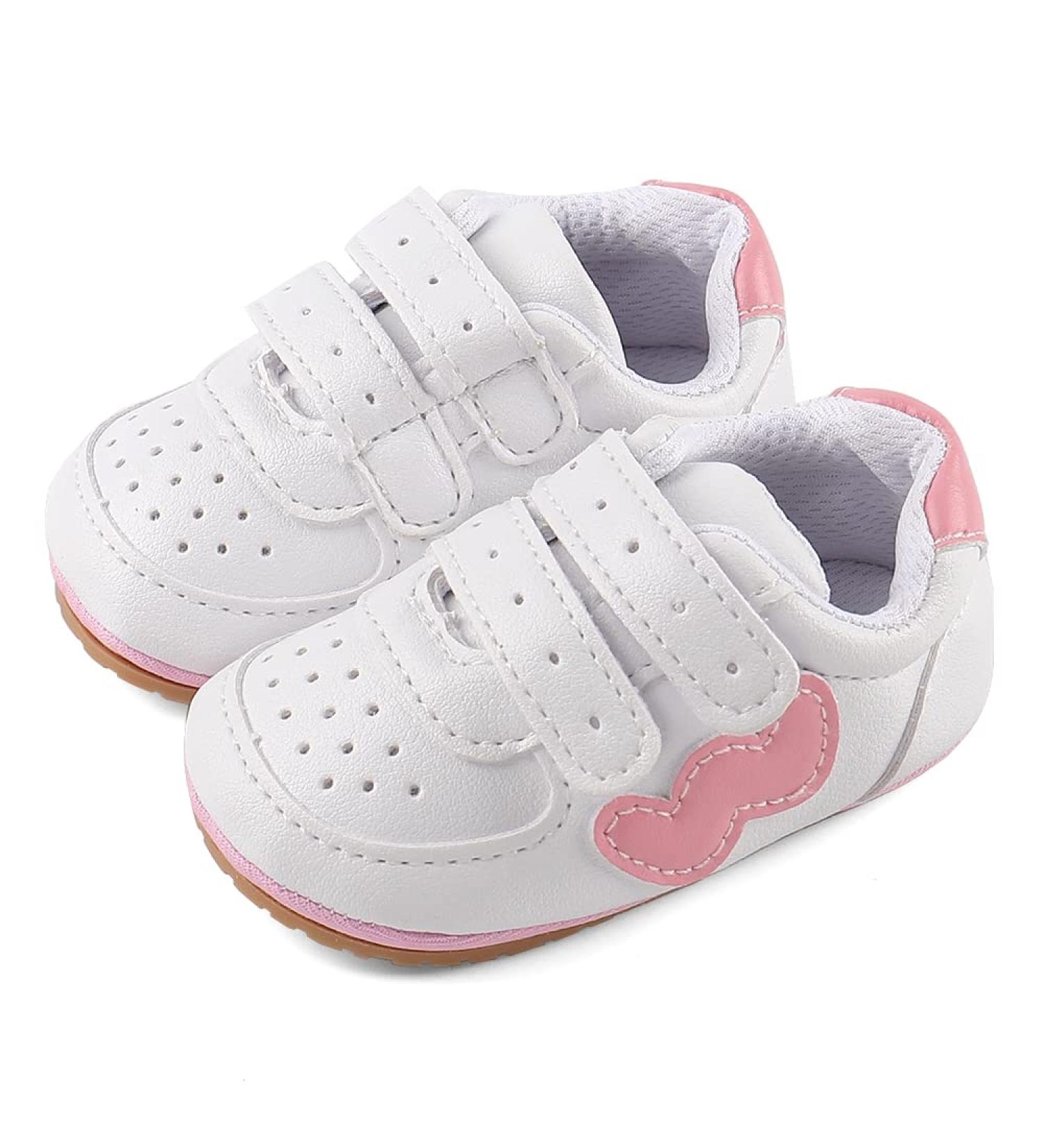 Cheerful Mario Baby First Walking Shoes | Soft PU Leather Prewalkers | Anti-Slip Sole | 12-18 Months | Pink - Buy Online on GoSupps.com