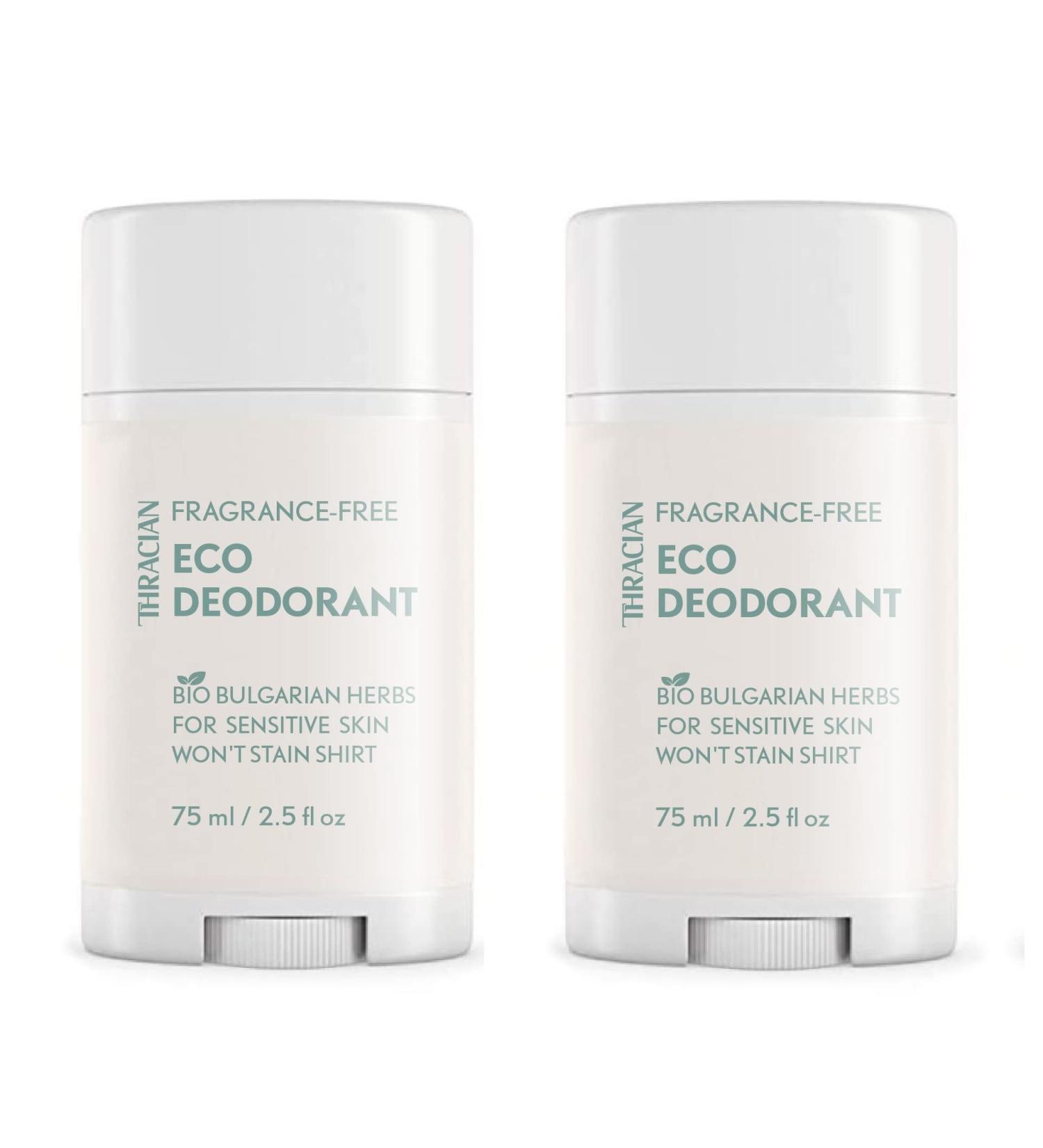 Thracian Fragrance-free Eco Deodorant with Zinc Oxide for Sensitive Skin Aluminum-Free Baking Soda-Free Alcohol-Free No Added Fragrance 2.5 Fl Oz (Pack of 2) - Buy Online on GoSupps.com