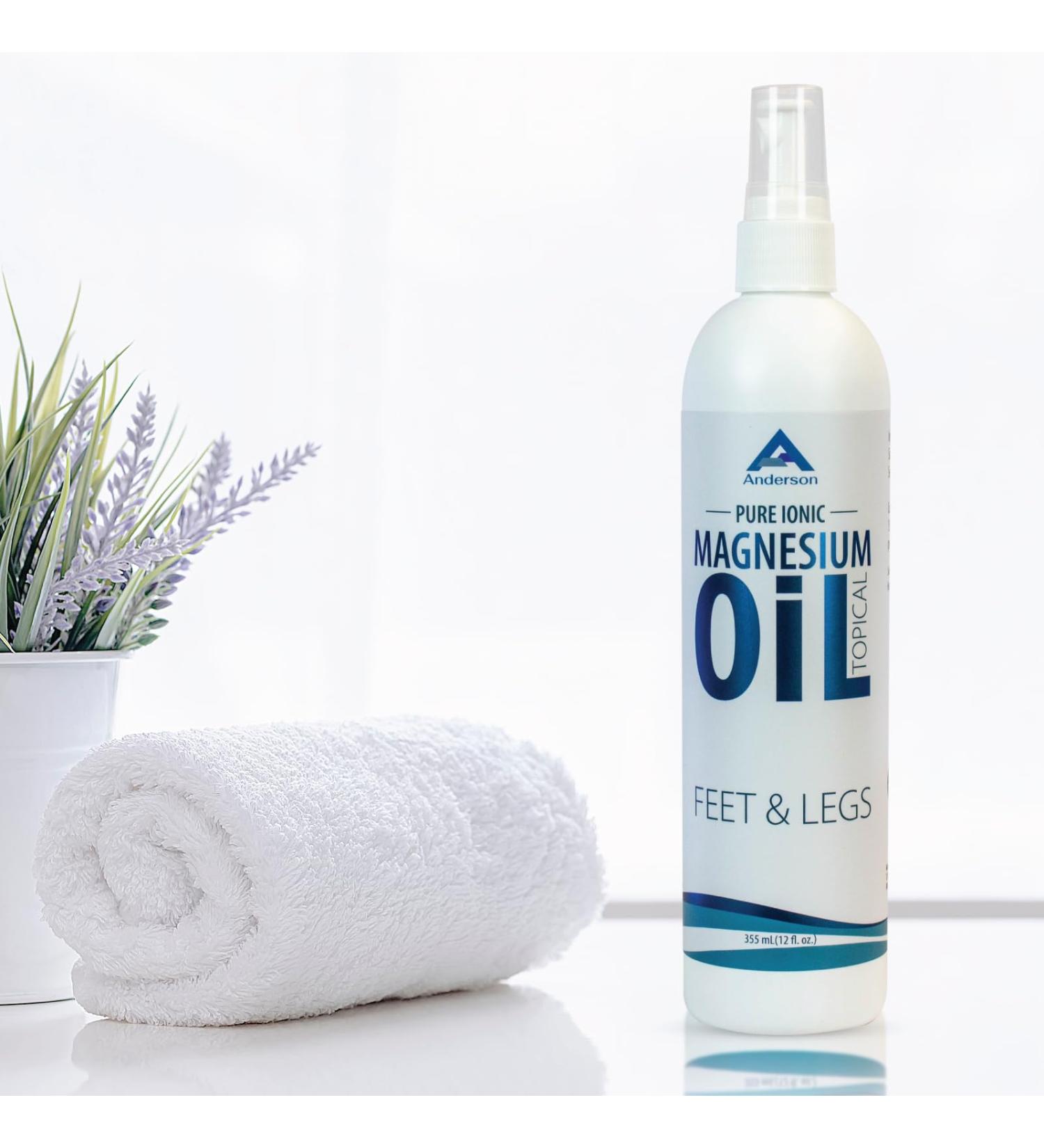 Magnesium Oil Spray for Feet and Legs | Big 12oz Bottle | Made in The USA | Topical Ionic Magnesium Chloride Lotion for Body Joints | Promotes Relaxation, Relief from Muscle Cramps | 12 Fl Oz (Pack of 1) - Buy Online on GoSupps.com