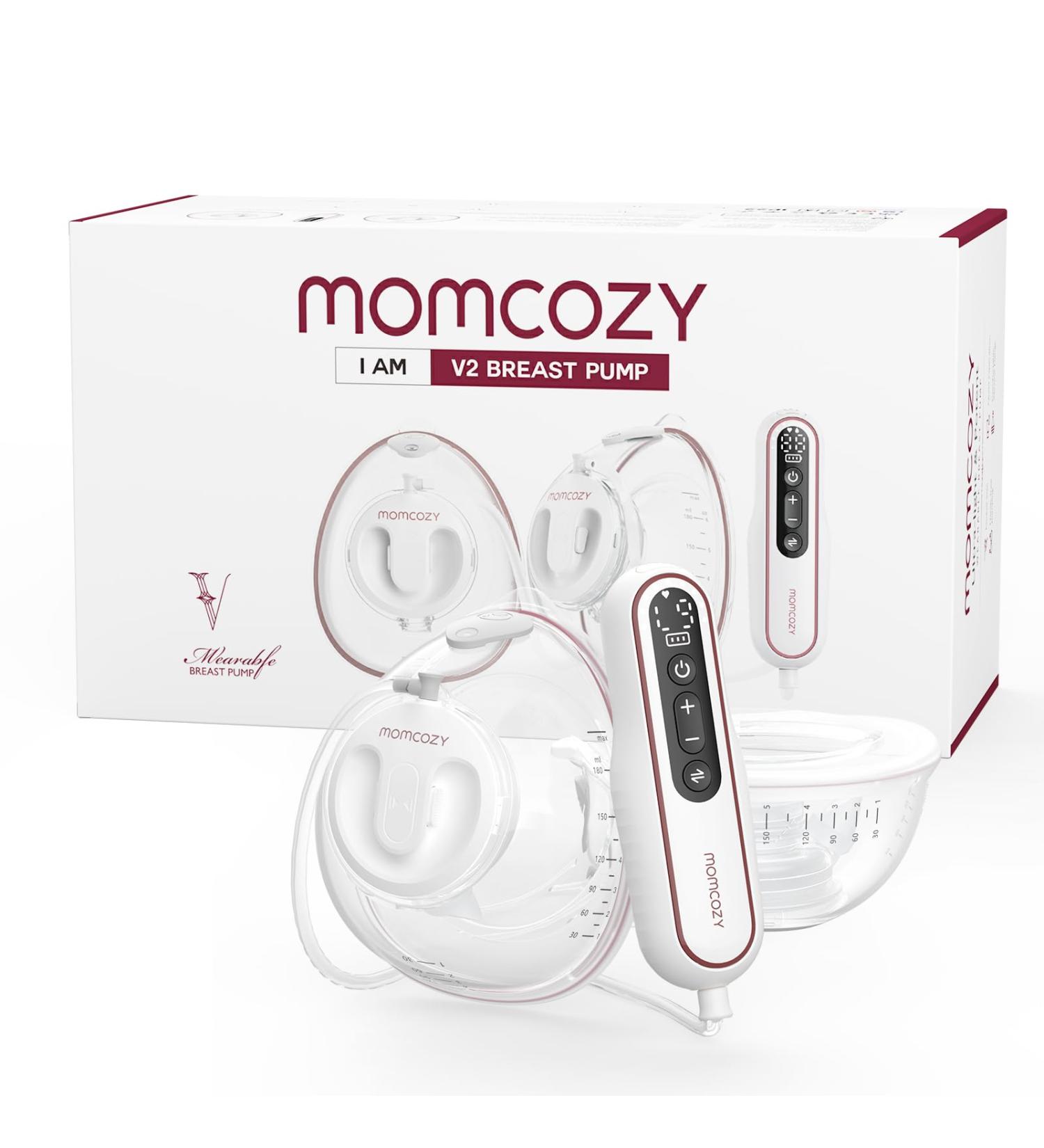MomcoZy Ultra-Light Milk Pump V2 | Portable Double Electric Pump 27 Combinations Low-Noise & Pain-Free | Dusty Rose Flanges 17/19/21/27 mm - Best for On-the-Go Moms - Buy Online on GoSupps.com