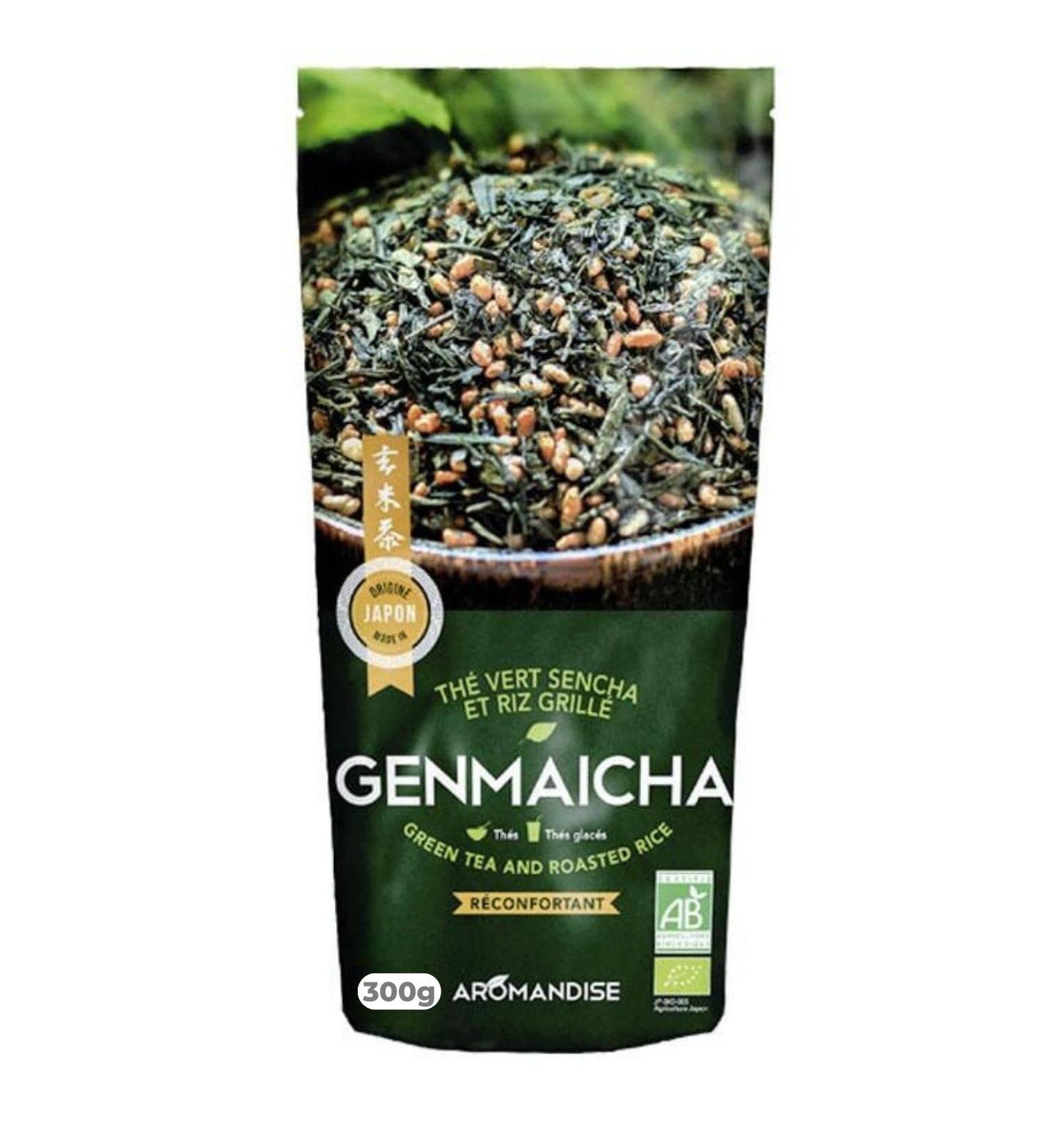 Aromandise Organic green tea and whole grain rice Genmaicha 300g
