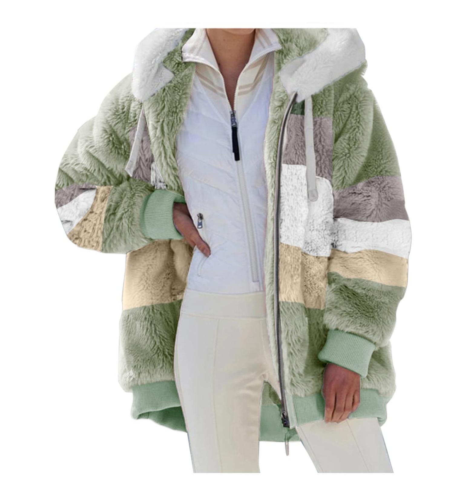 Shop Women's Oversized Teddy Fleece Jacket with Hood - Warm & Cozy Plus Sizes - Buy Online on GoSupps.com