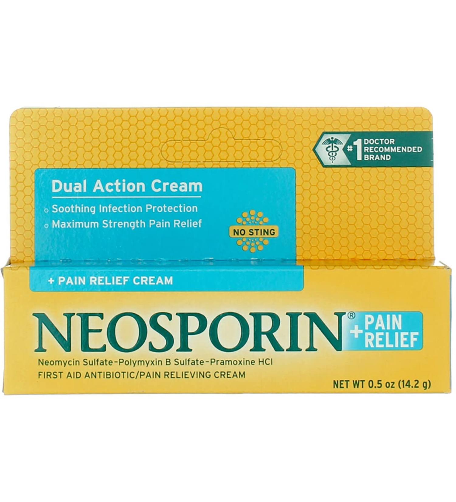 Neosporin Plus Pain Relief Maximum Strength Antibiotic Cream 0.5 oz - Buy Online on GoSupps.com