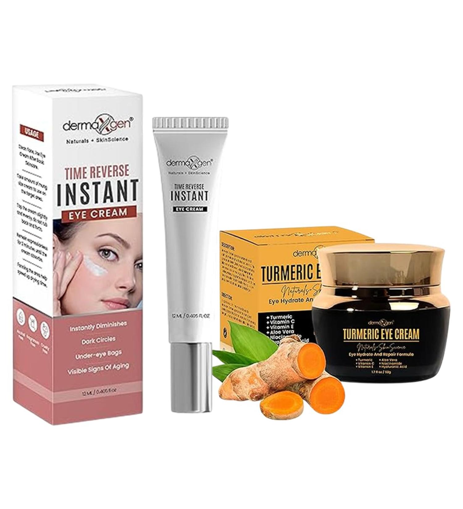 DERMAXGEN Instant Eyelift & Hydrating Eye Cream Set Lightweight Formula with Vitamin C & Turmeric for a Refreshed Under-Eye Look - Buy Online on GoSupps.com