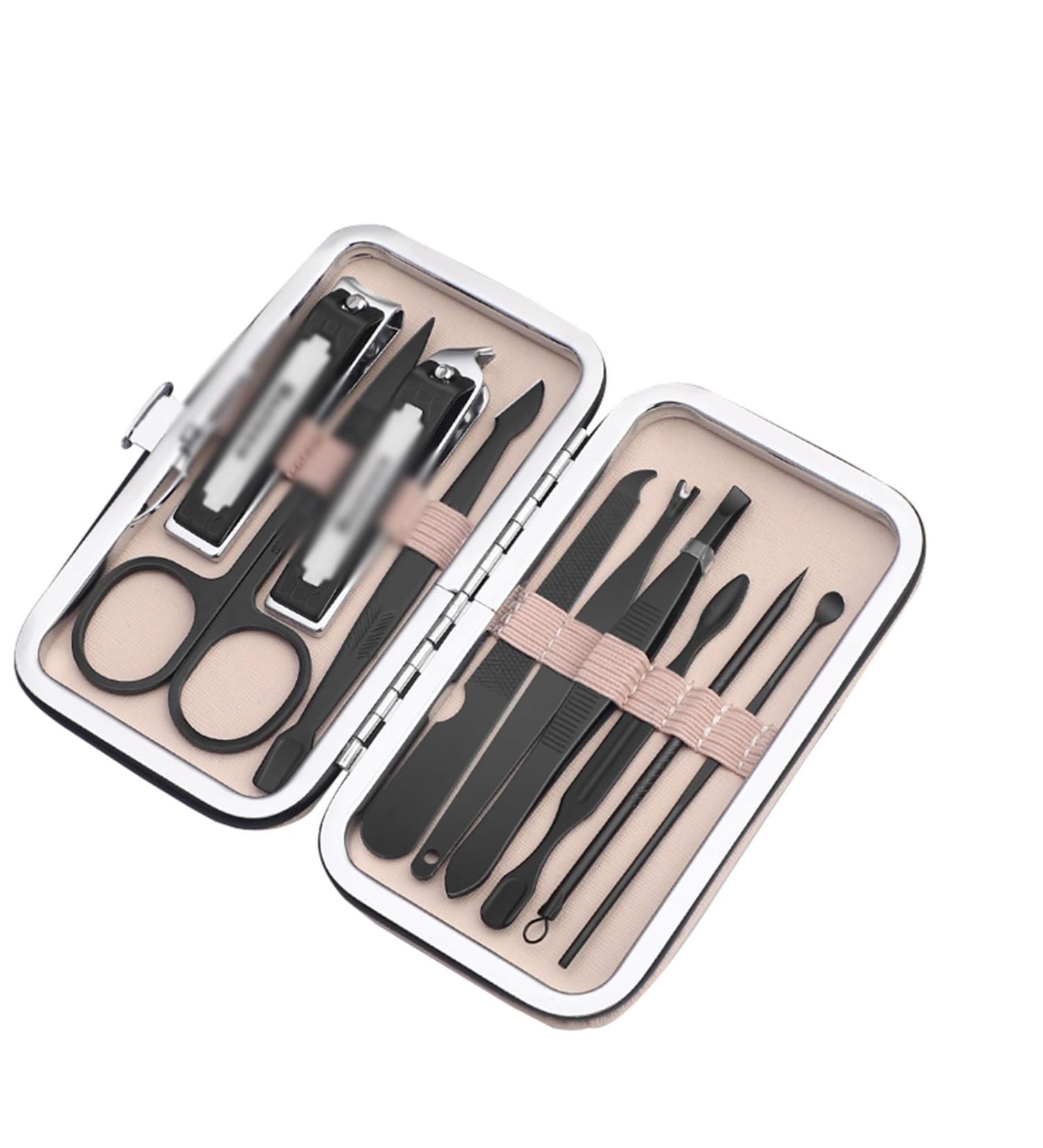 Nail Clippers Set Manicure Set Sharp and Durable Fingernail Clipper with Nail File Manicure Tools for Men Women (Color : Black B) - Buy Online on GoSupps.com